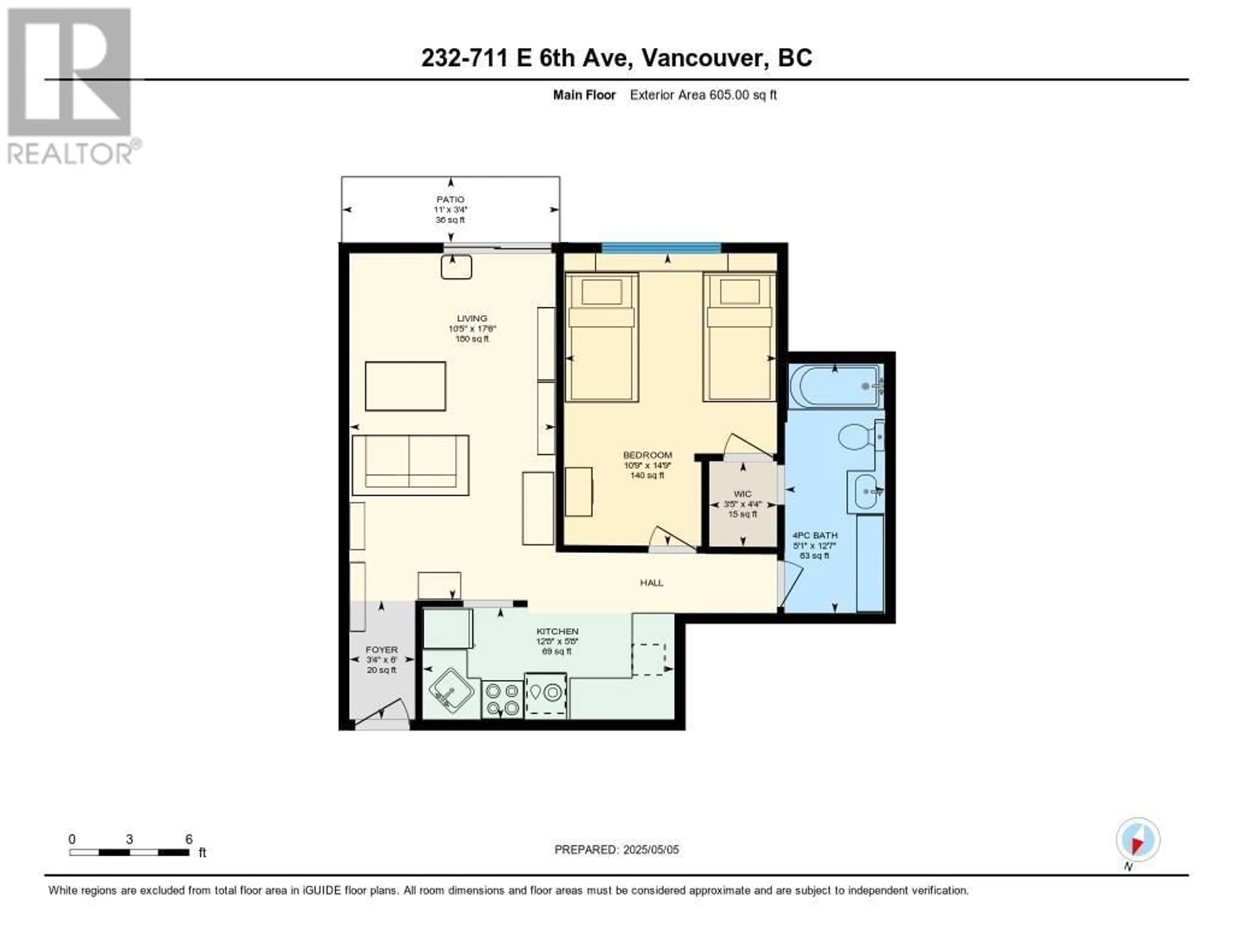 Floor plan for 232 - 711 6TH AVENUE, Vancouver British Columbia V5T1L7