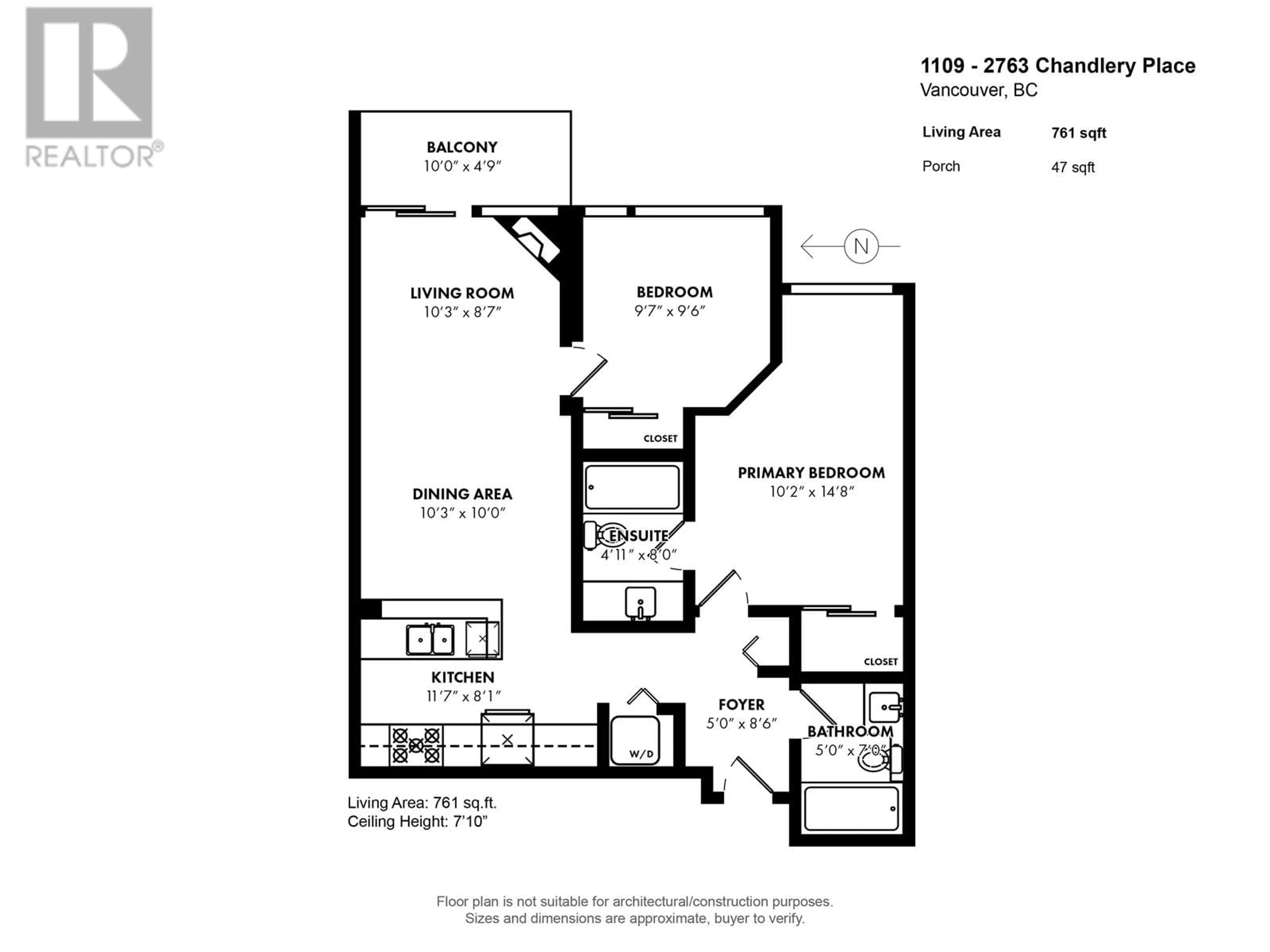 Floor plan for 1109 - 2763 CHANDLERY PLACE, Vancouver British Columbia V5S4V4