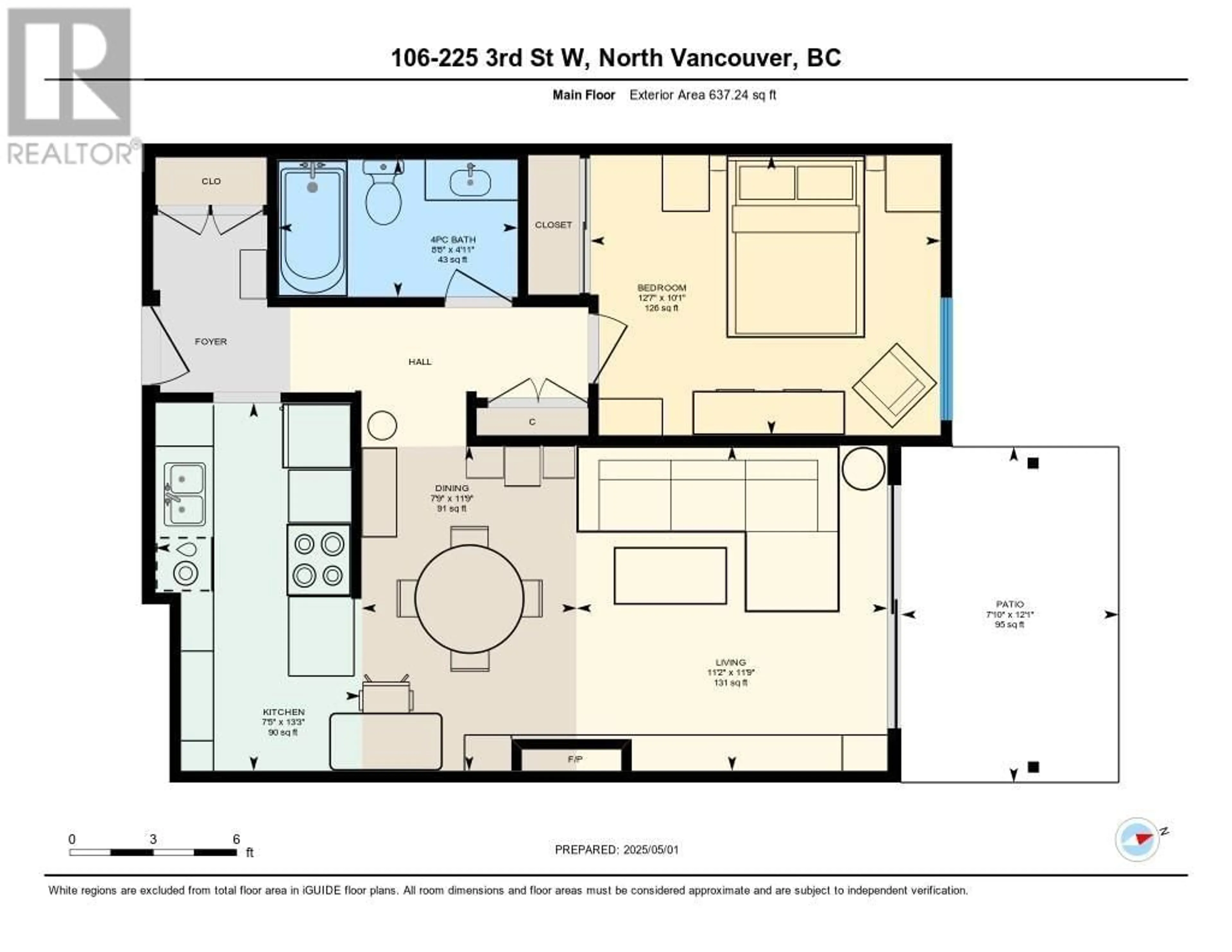 Floor plan for 106 - 225 3RD STREET, North Vancouver British Columbia V7M1E9