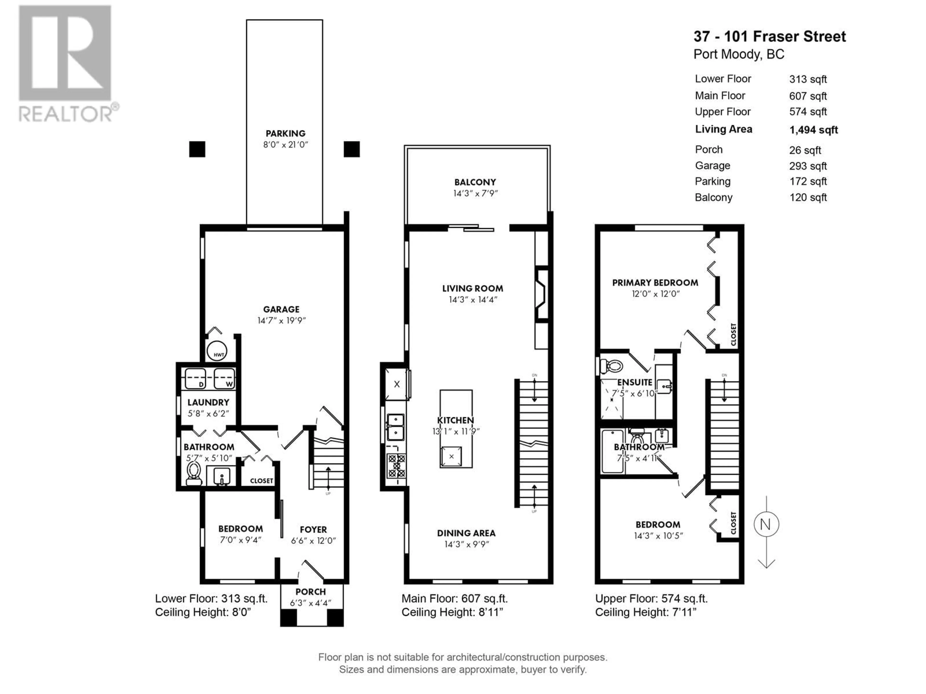 Floor plan for 37 - 101 FRASER STREET, Port Moody British Columbia V3H0C6