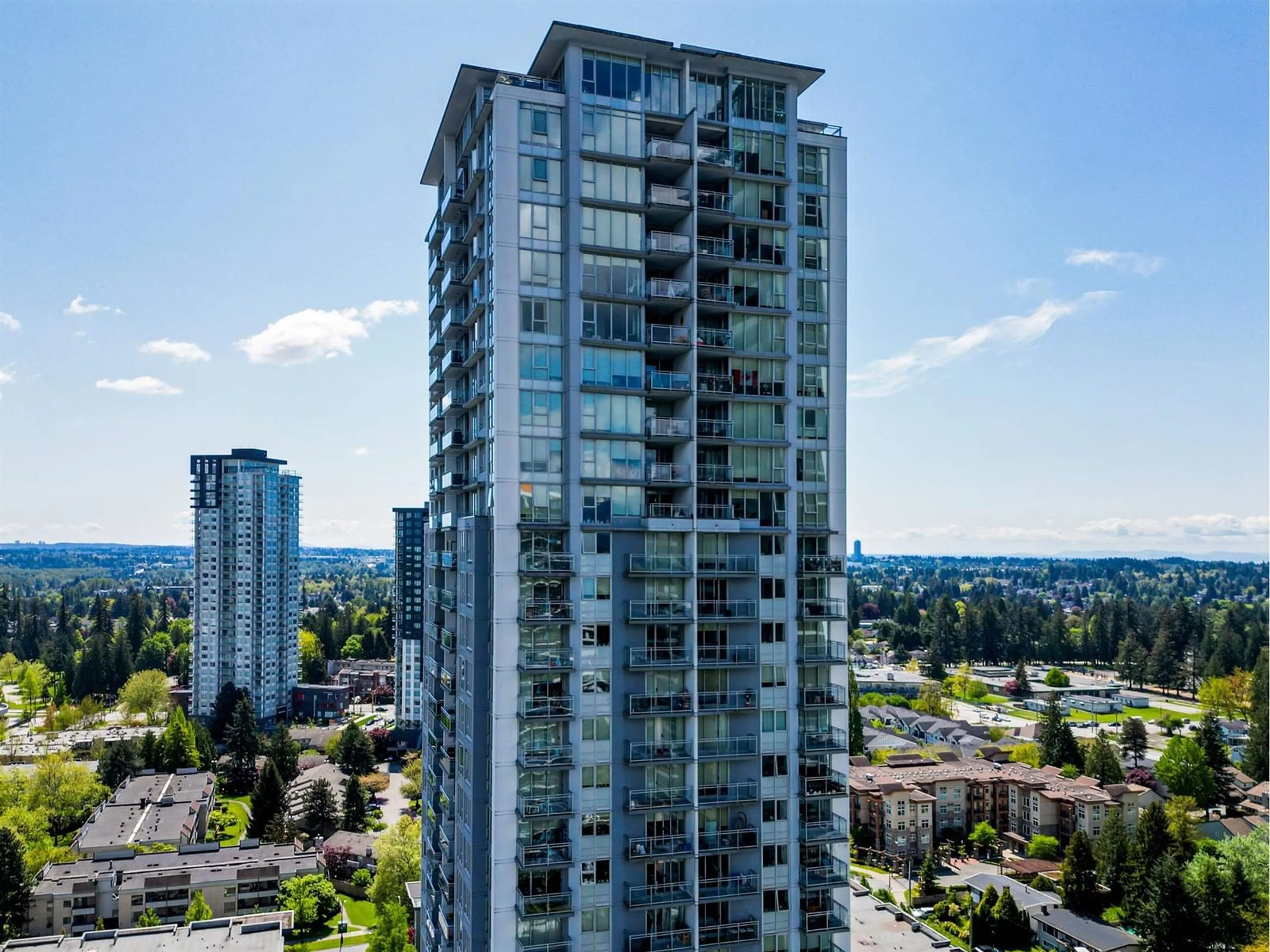 A pic from outside/outdoor area/front of a property/back of a property/a pic from drone, city buildings view from balcony for 3609 - 13325 102A, Surrey British Columbia V3T0J5