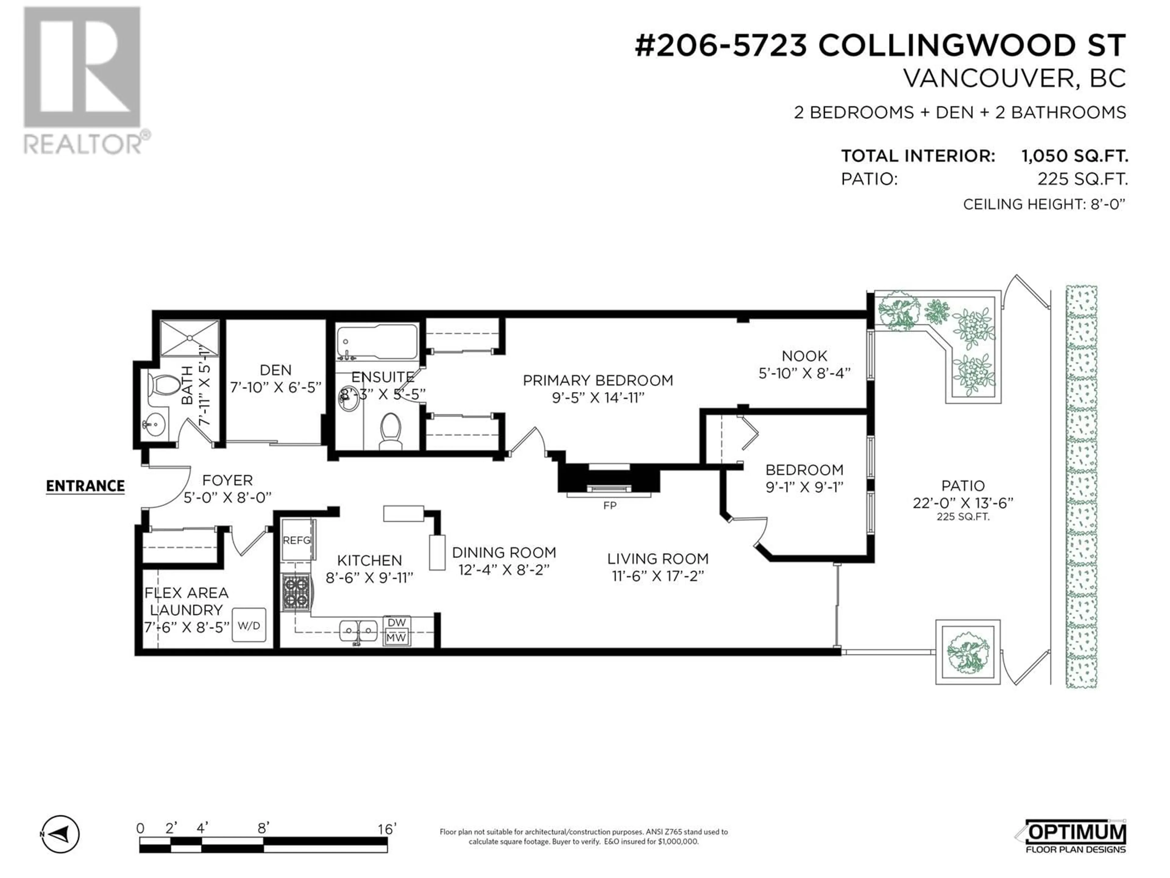 Floor plan for 206 - 5723 COLLINGWOOD STREET, Vancouver British Columbia V6N4K6