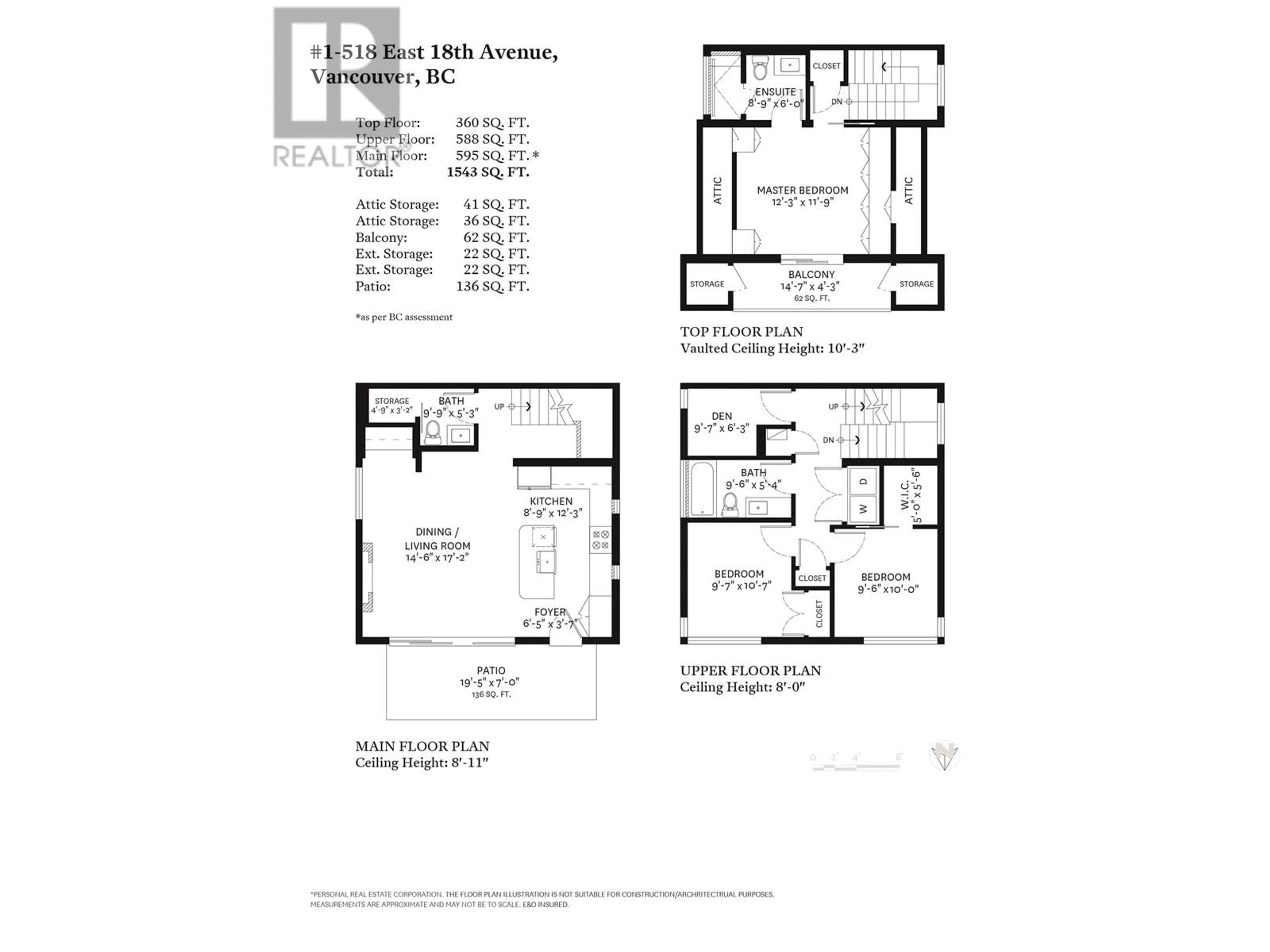 Floor plan for 1 - 518 18TH AVENUE, Vancouver British Columbia V5V1G3