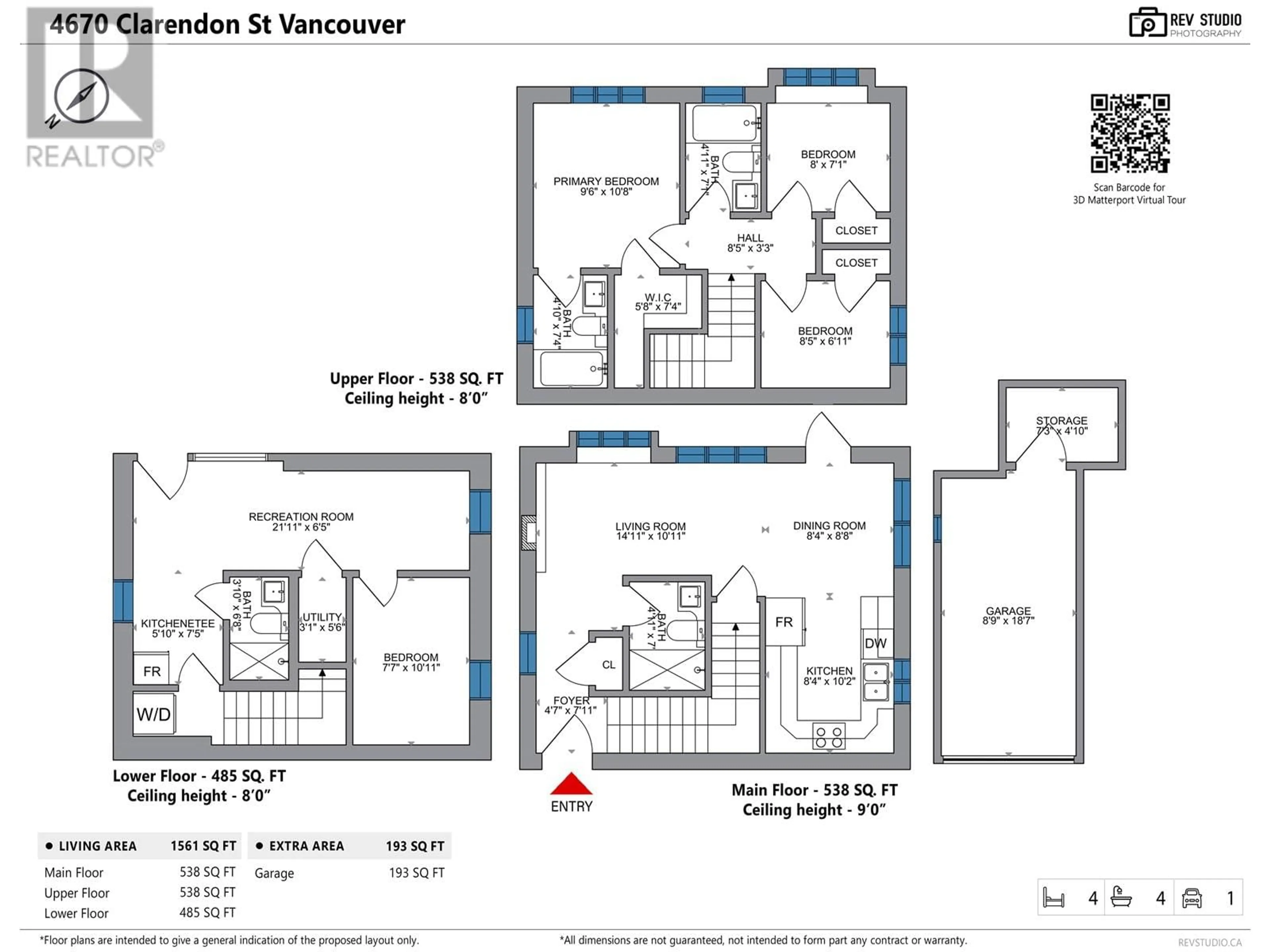 Floor plan for 4670 CLARENDON STREET, Vancouver British Columbia V5R3J1