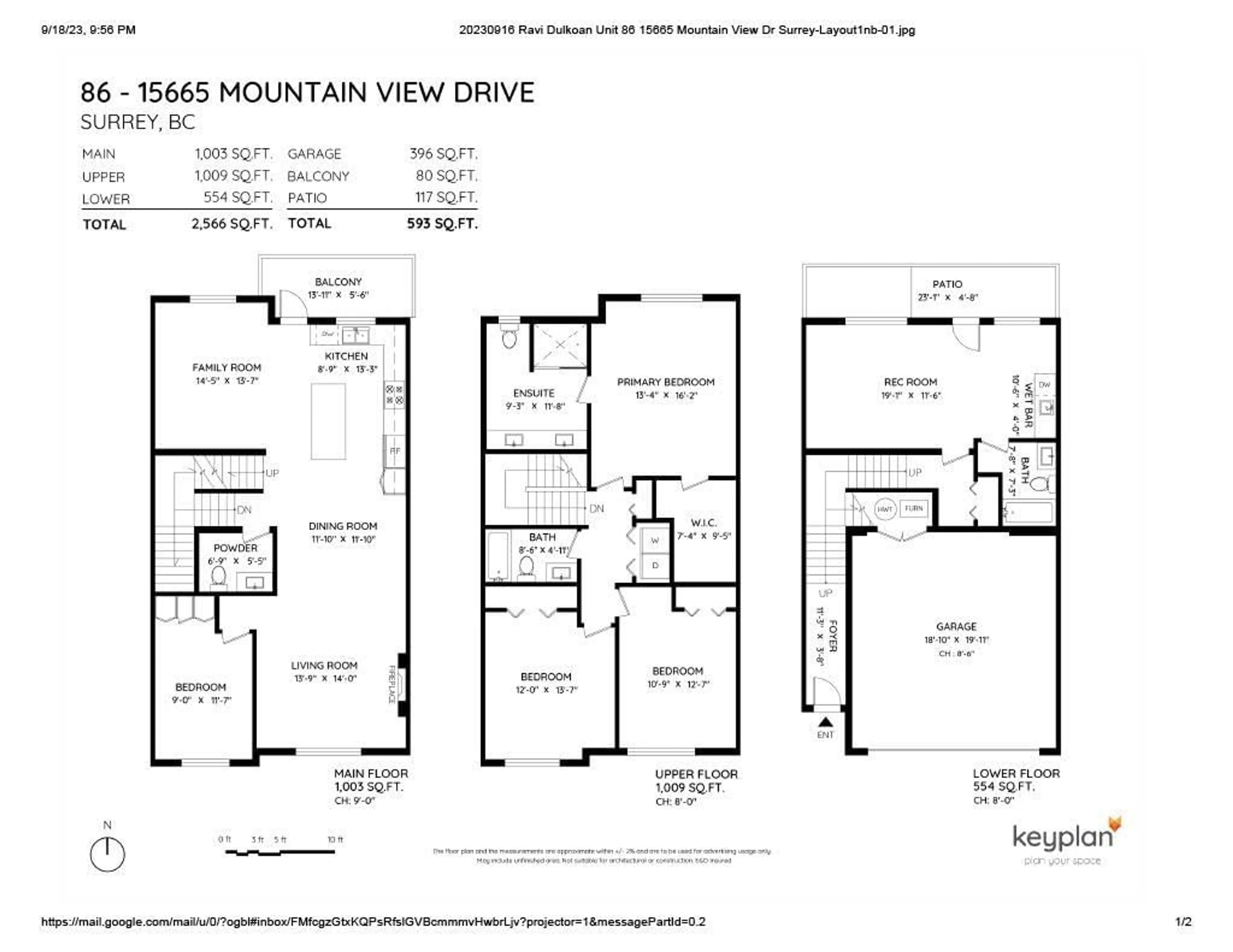 Floor plan for 86 - 15665 MOUNTAIN VIEW, Surrey British Columbia V3Z0W8