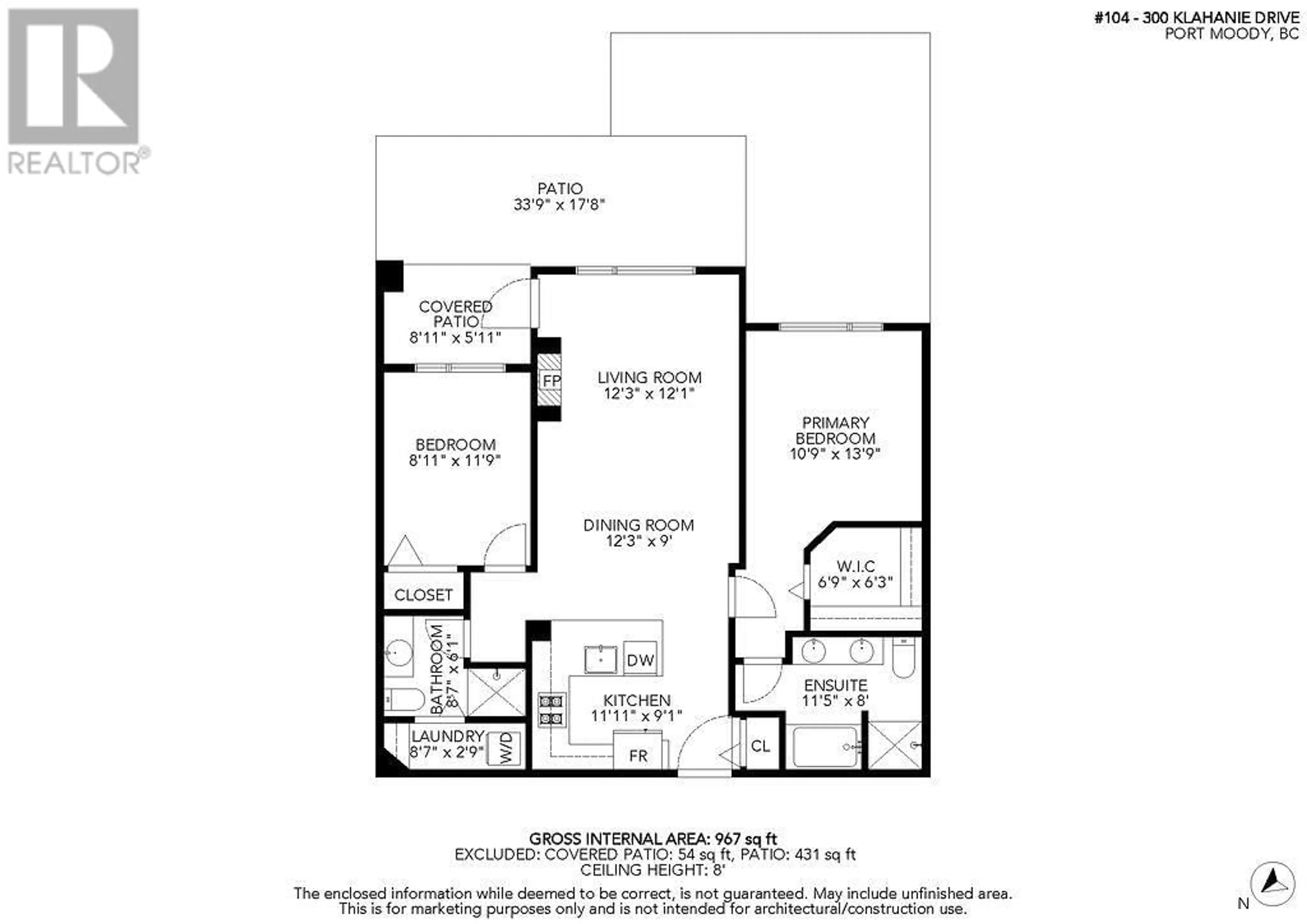 Floor plan for 104 - 300 KLAHANIE DRIVE, Port Moody British Columbia V3H5K8
