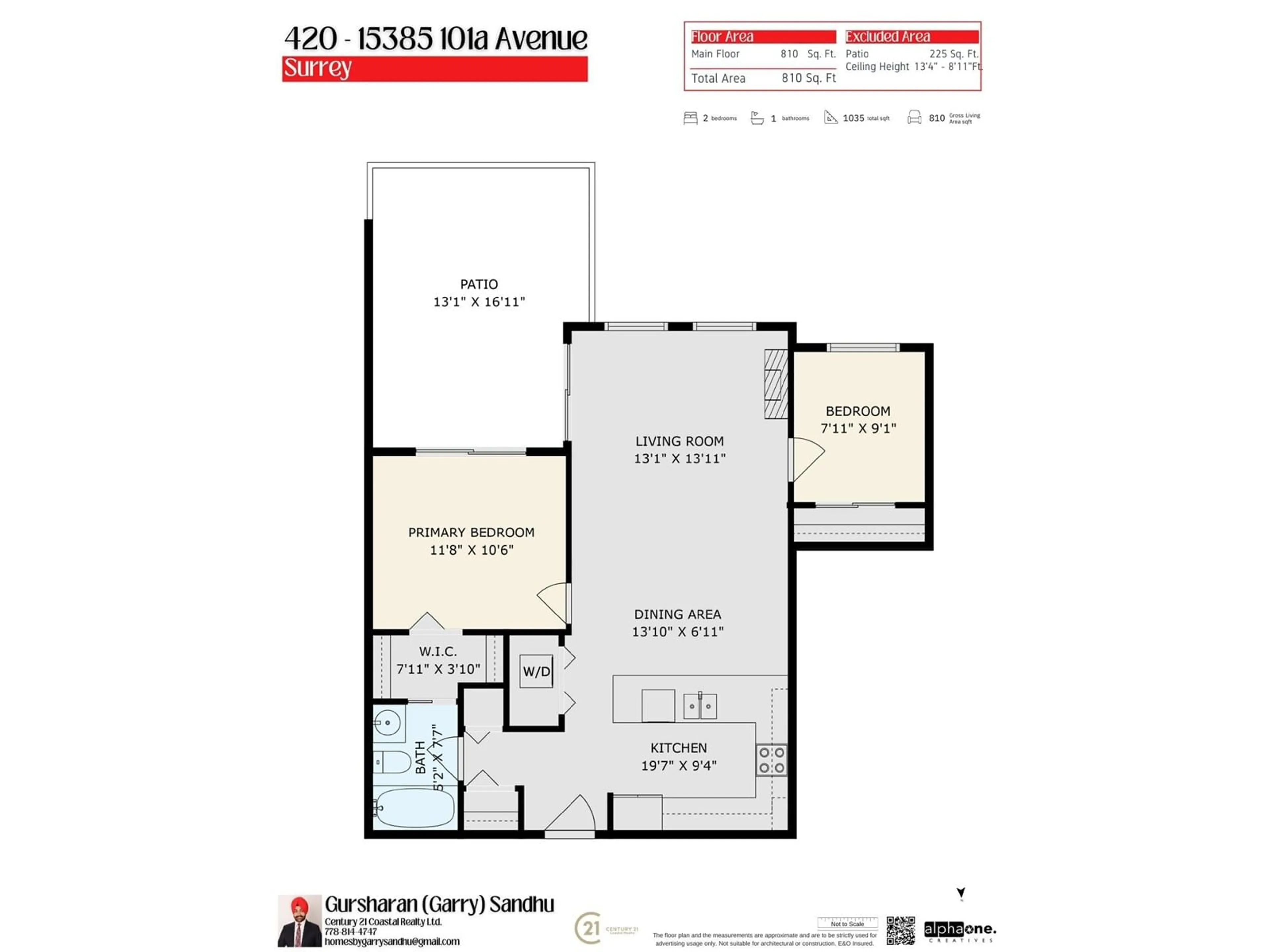Floor plan for 420 - 15385 101A, Surrey British Columbia V3R0B4