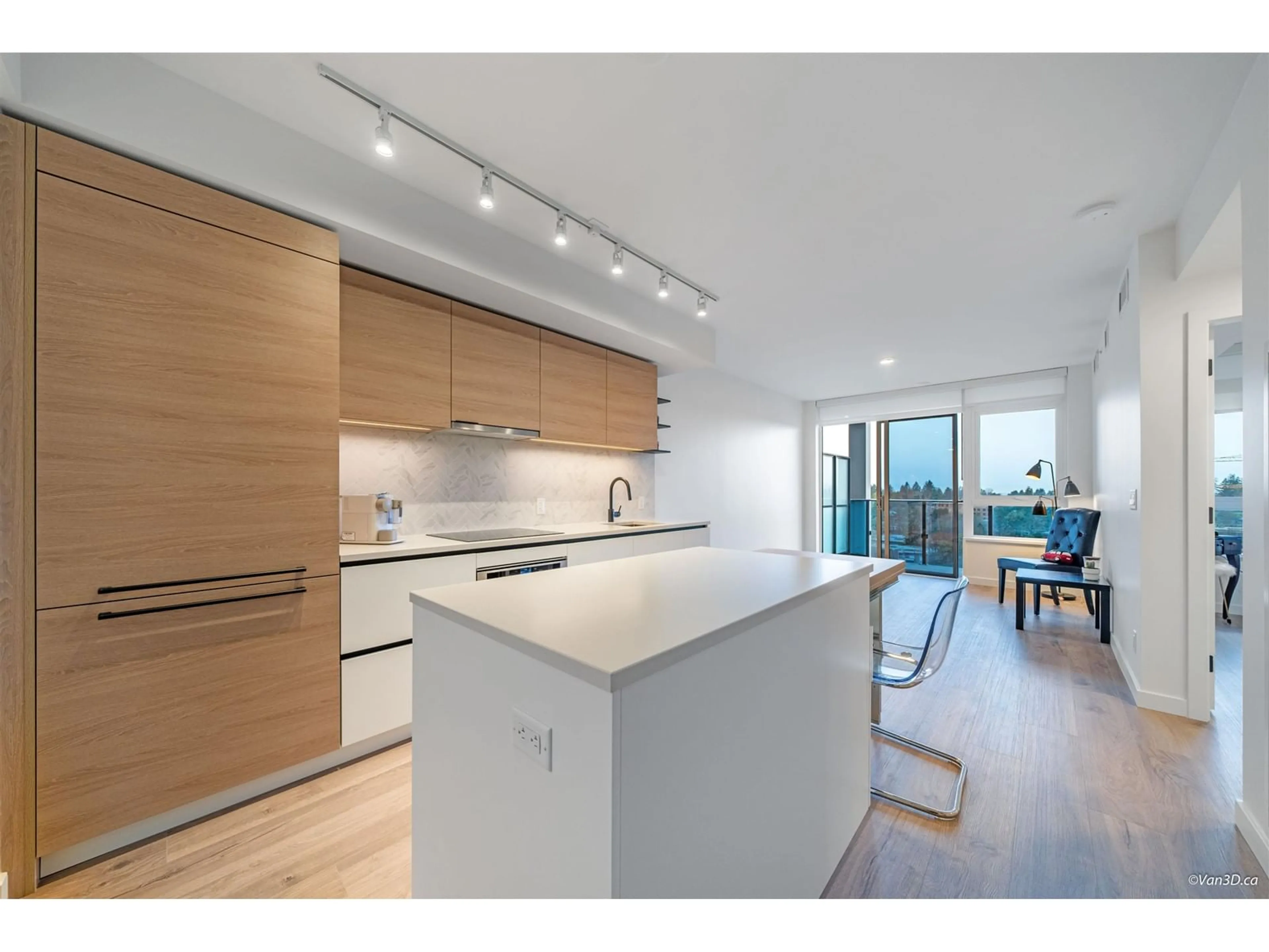 Open concept kitchen, wood/laminate floor for 1312 - 10448 UNIVERSITY, Surrey British Columbia V3T0K1