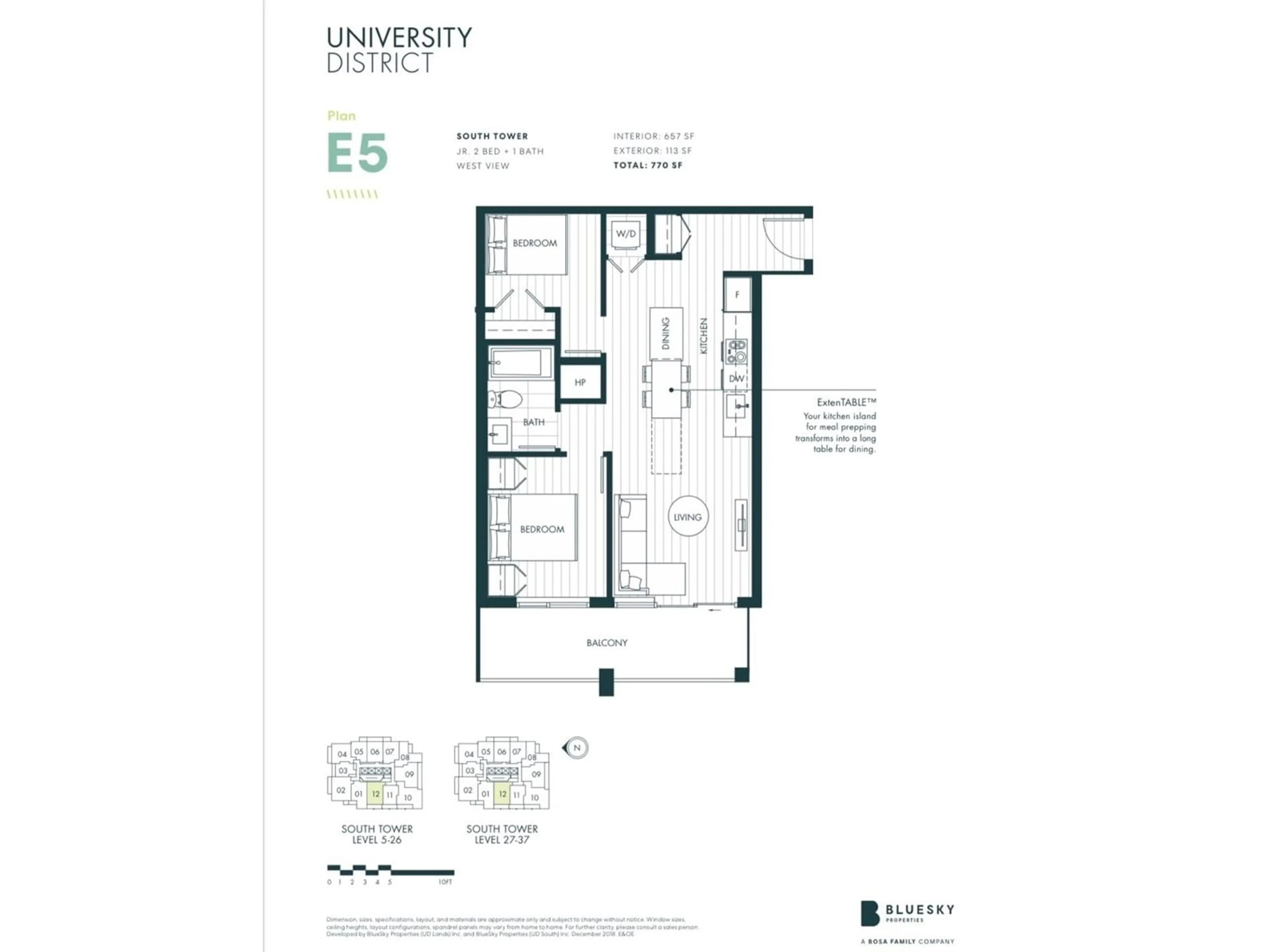 Floor plan for 1312 - 10448 UNIVERSITY, Surrey British Columbia V3T0K1