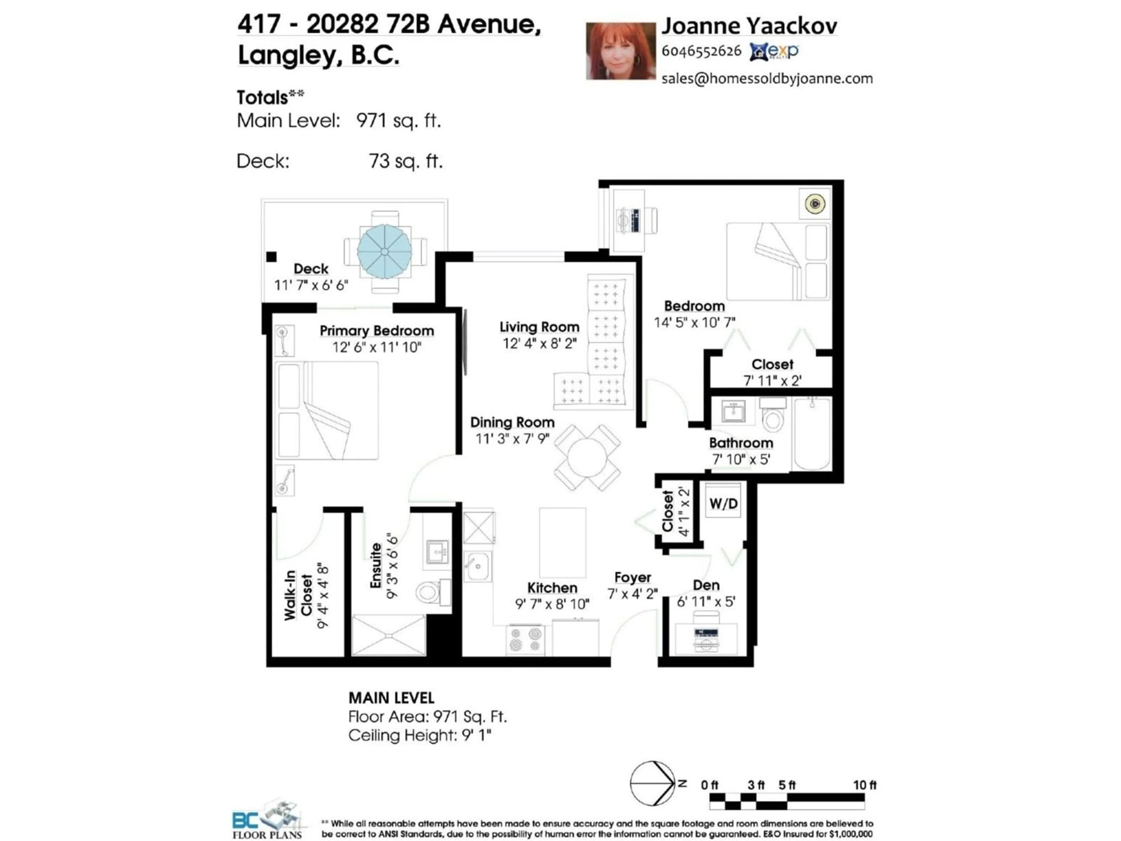 Floor plan for 417 - 20282 72B, Langley British Columbia V2Y3X3