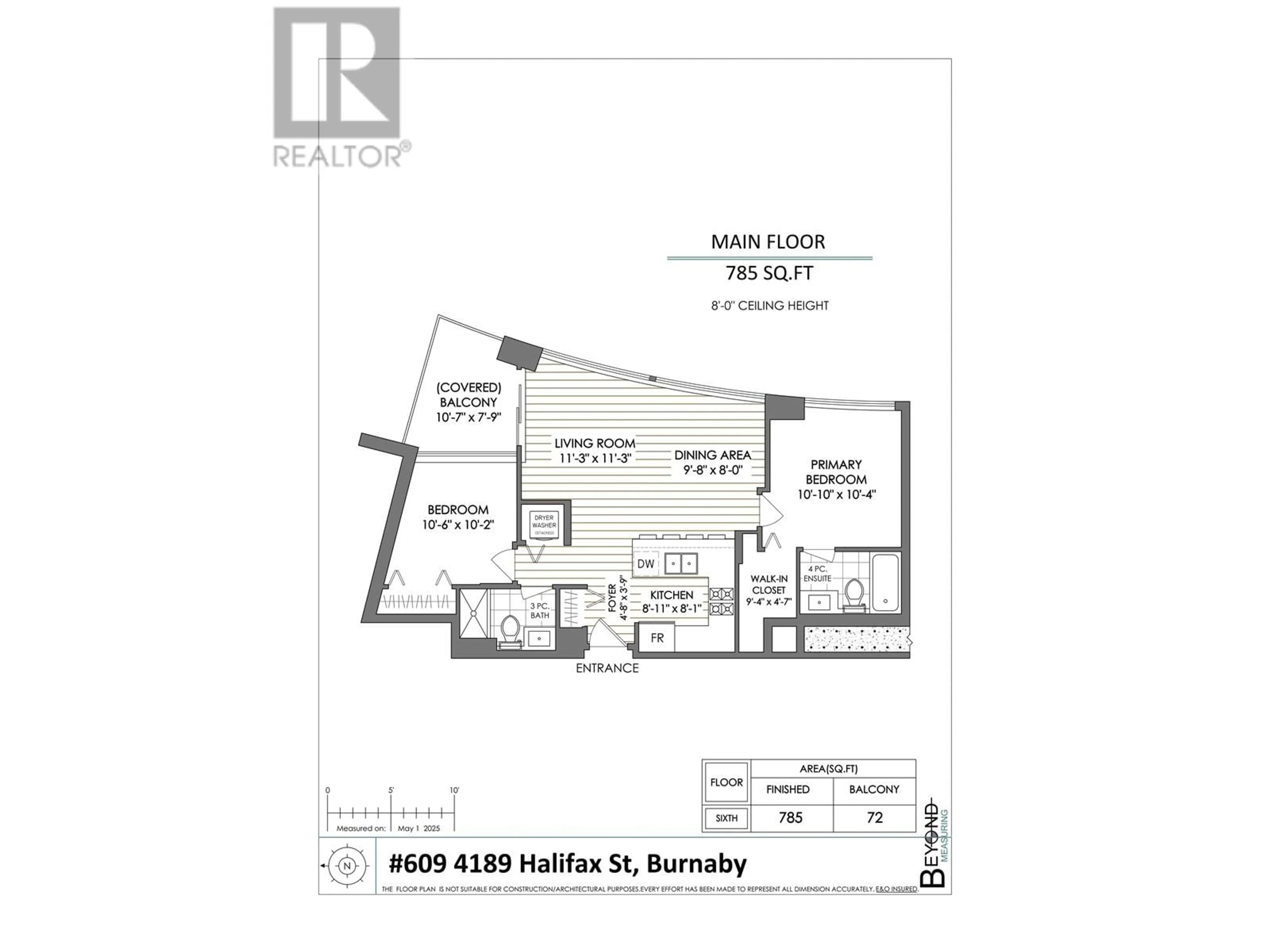 Floor plan for 609 - 4189 HALIFAX STREET, Burnaby British Columbia V5C3X3