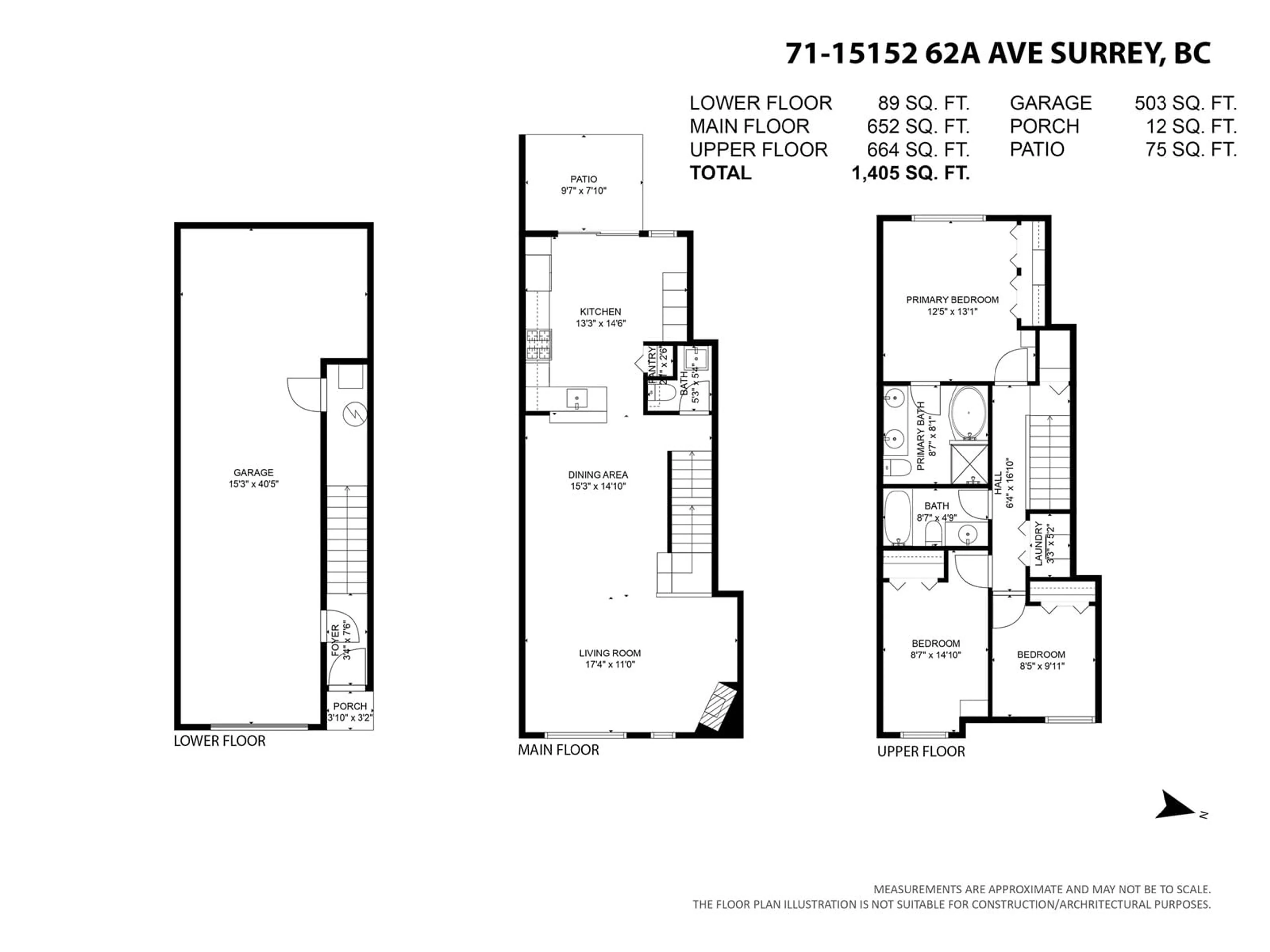 Floor plan for 71 - 15152 62A, Surrey British Columbia V3S1V1