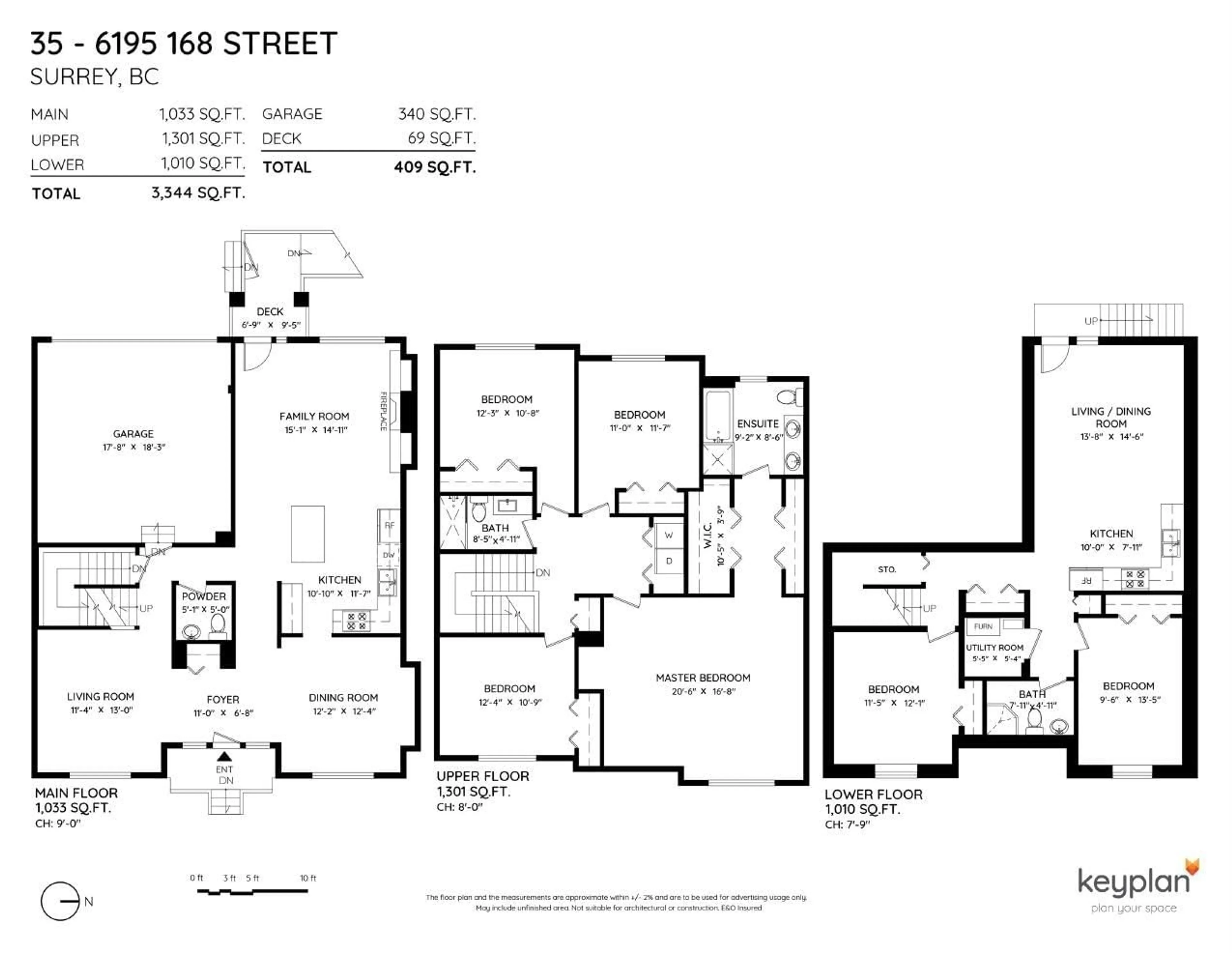 Floor plan for 35 - 6195 168, Surrey British Columbia V3S3X9
