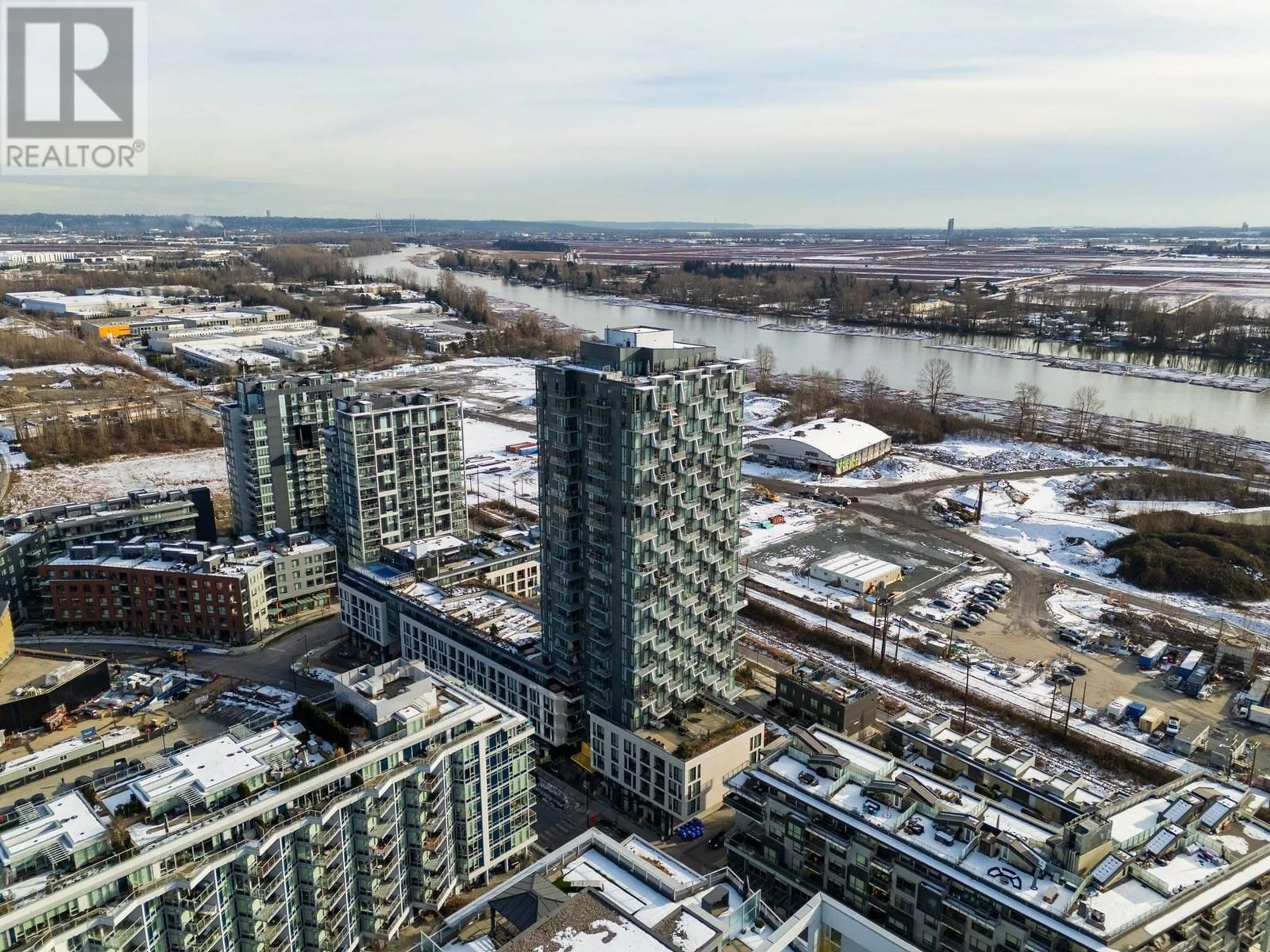 A pic from outside/outdoor area/front of a property/back of a property/a pic from drone, city buildings view from balcony for 1103 - 3538 SAWMILL CRESCENT, Vancouver British Columbia V5S0J8