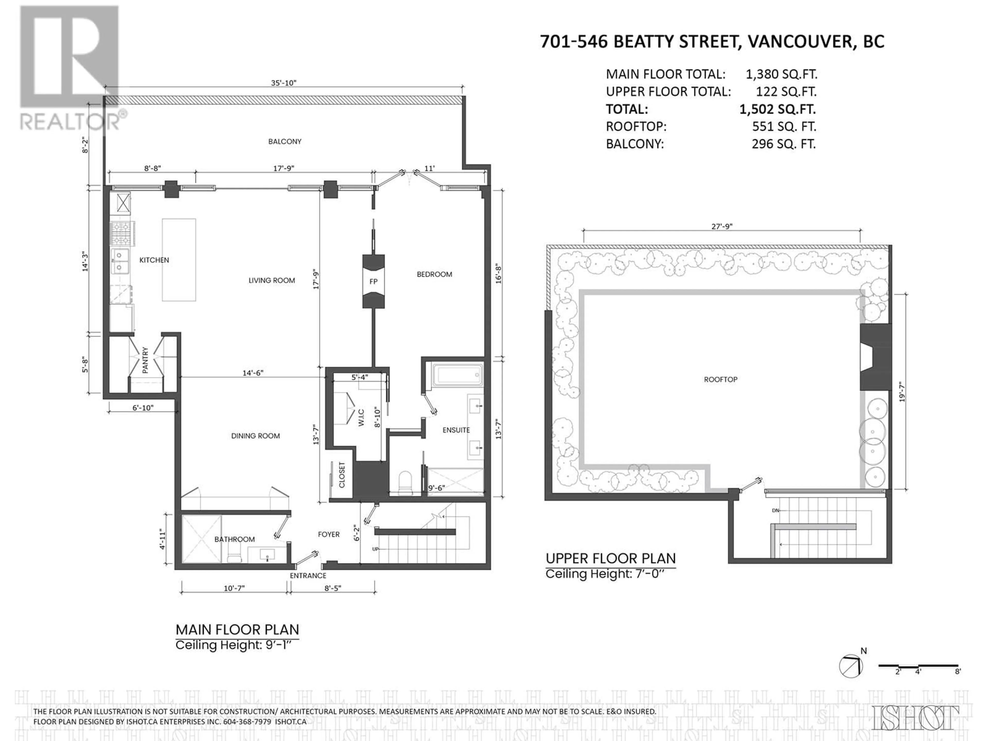 Floor plan for 701 - 546 BEATTY STREET, Vancouver British Columbia V6B2L3