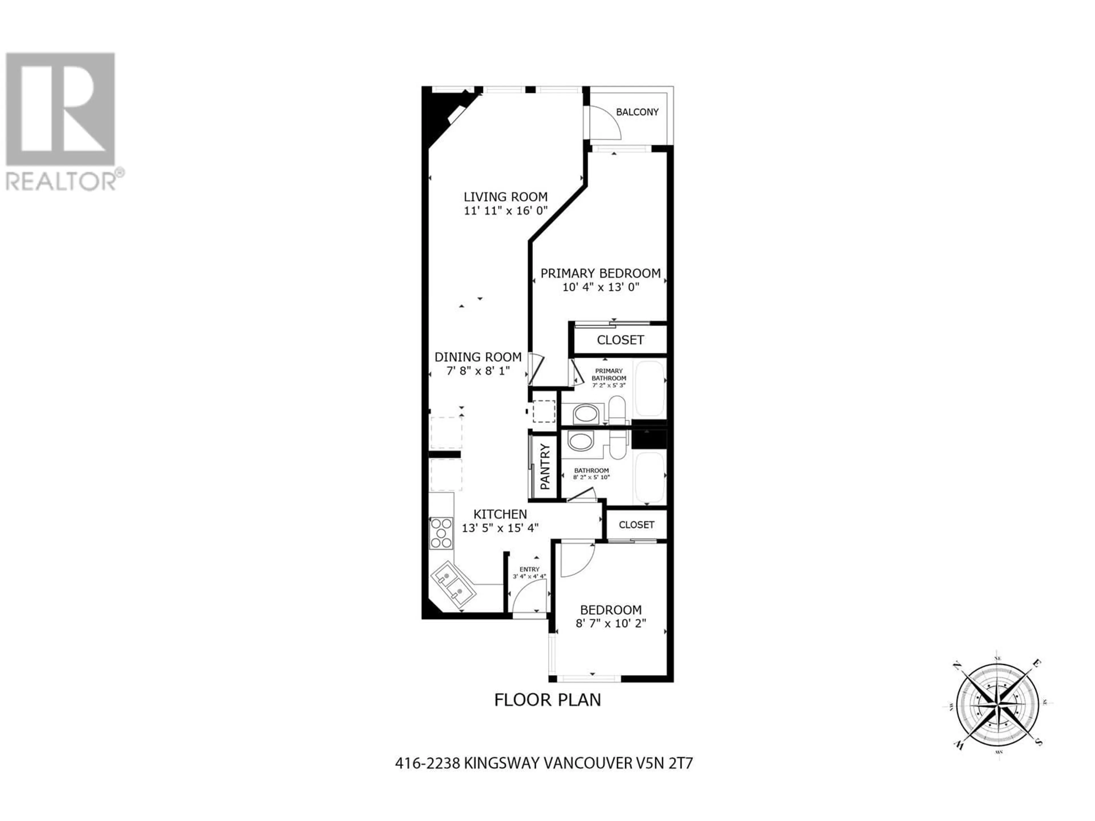 Floor plan for 416 - 2238 KINGSWAY, Vancouver British Columbia V5N2T7