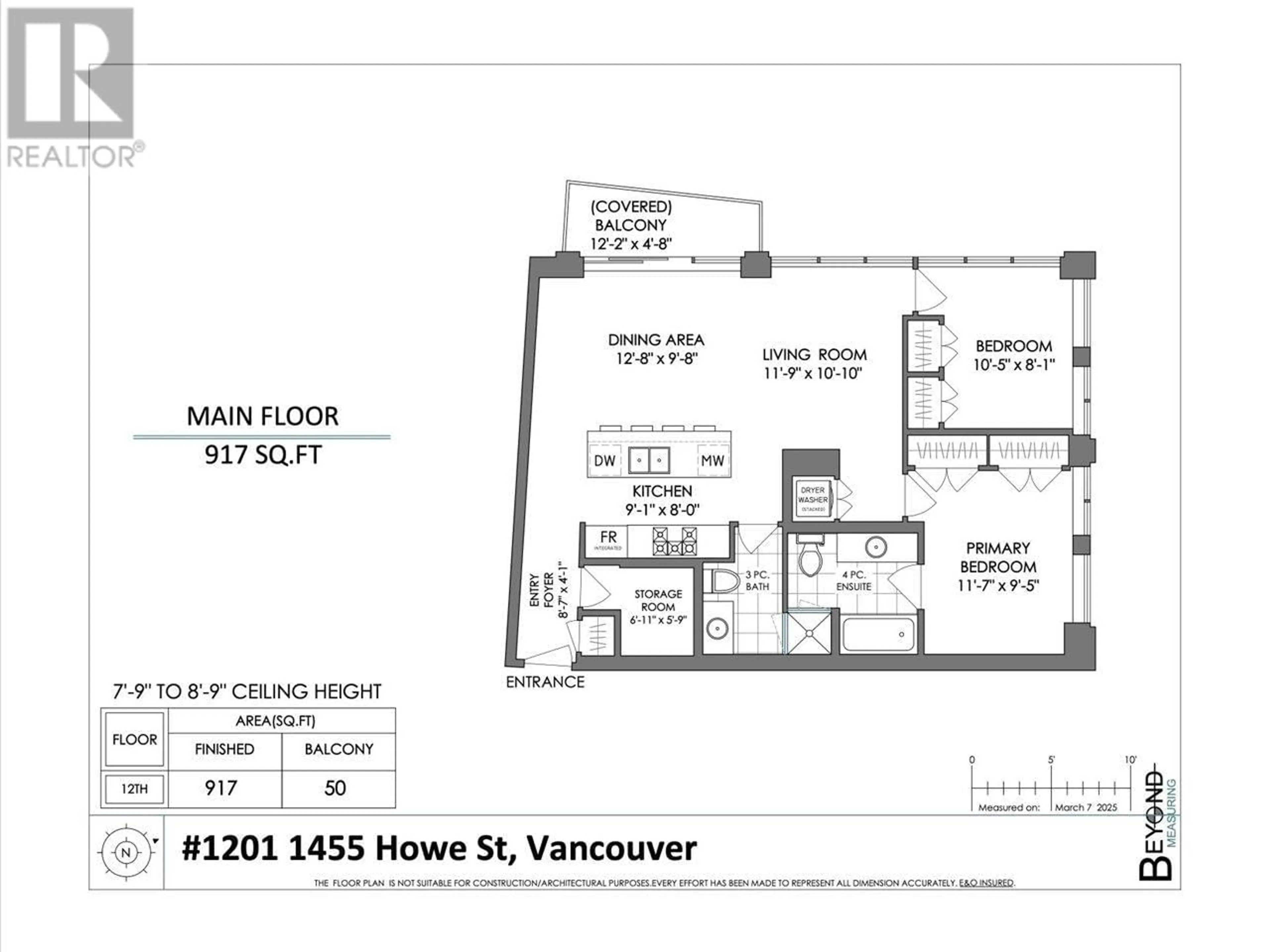 Floor plan for 1201 - 1455 HOWE STREET, Vancouver British Columbia V6Z1C2