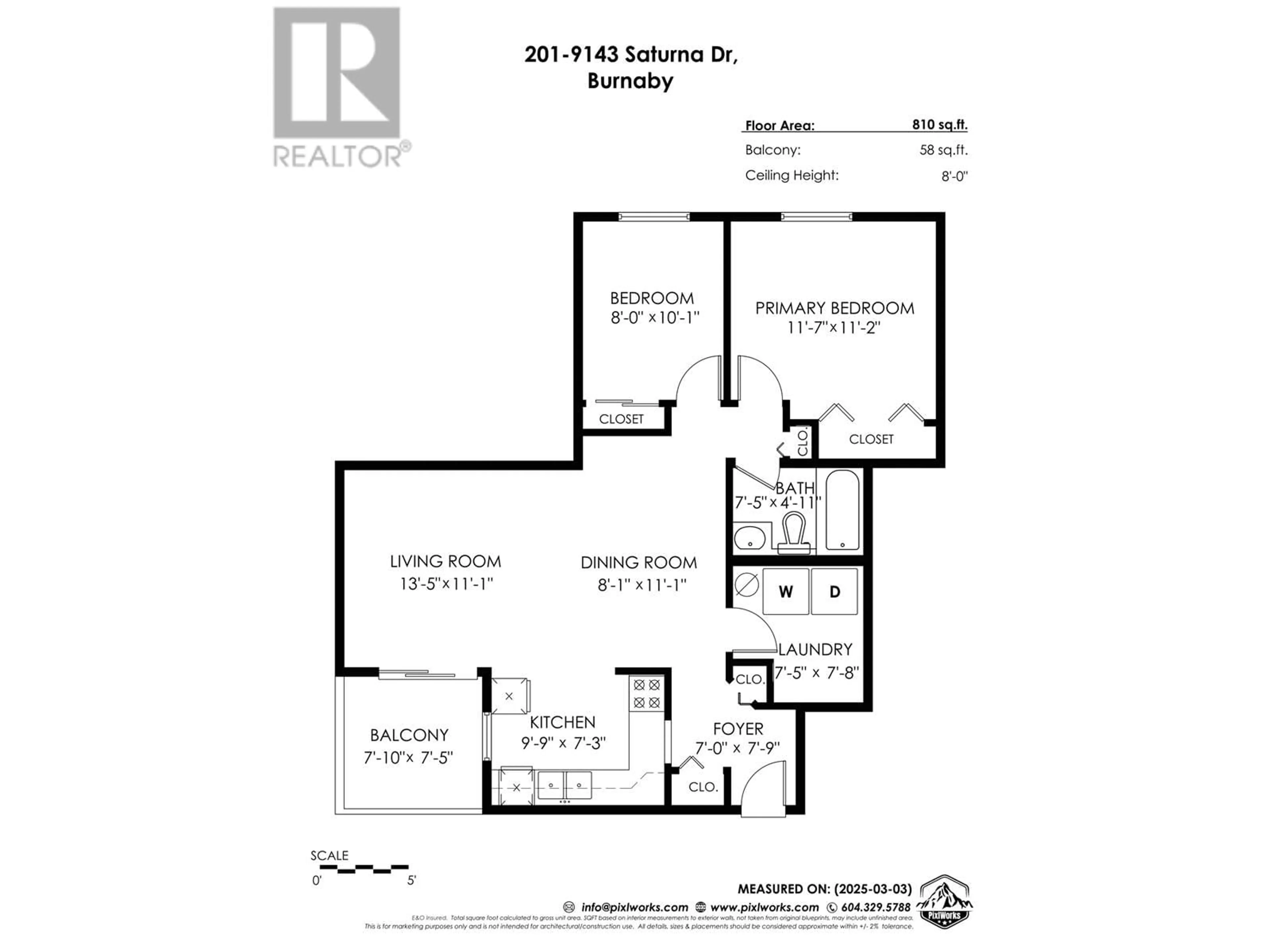 Floor plan for 201 - 9143 SATURNA DRIVE, Burnaby British Columbia V3J7K1