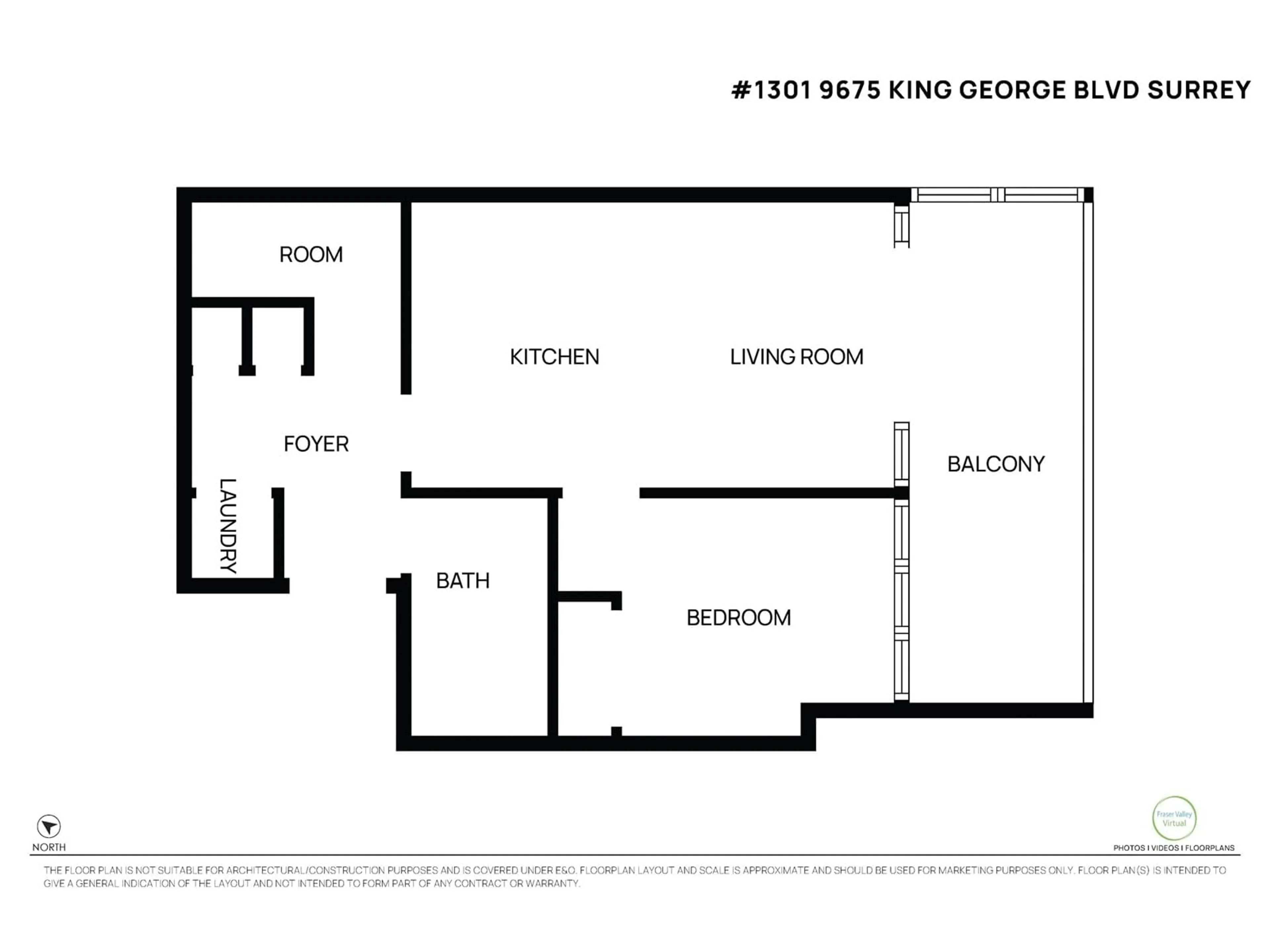 Floor plan for 1301 - 9675 KING GEORGE, Surrey British Columbia V3T0T7