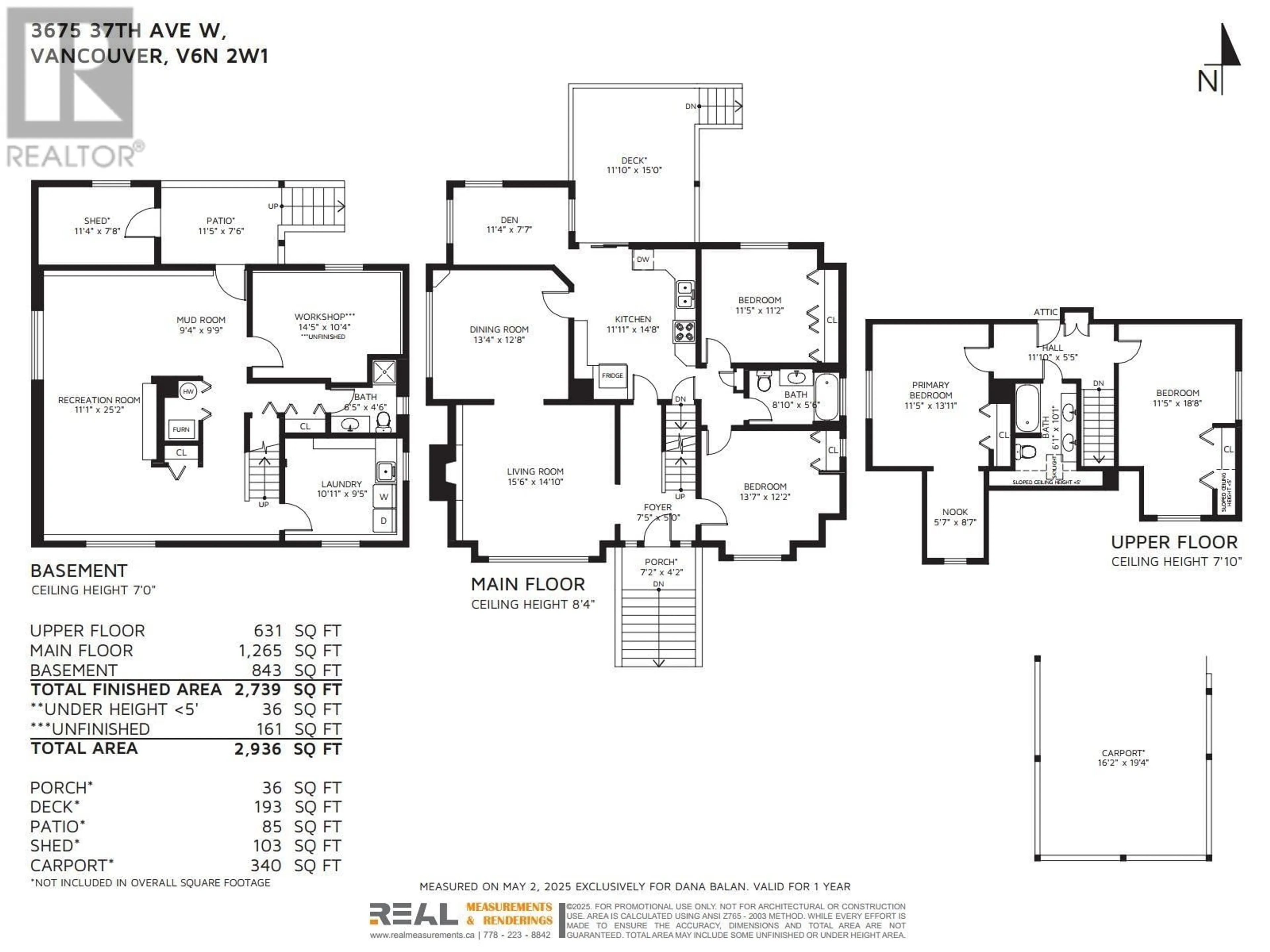 Floor plan for 3675 37TH AVENUE, Vancouver British Columbia V6N2W1