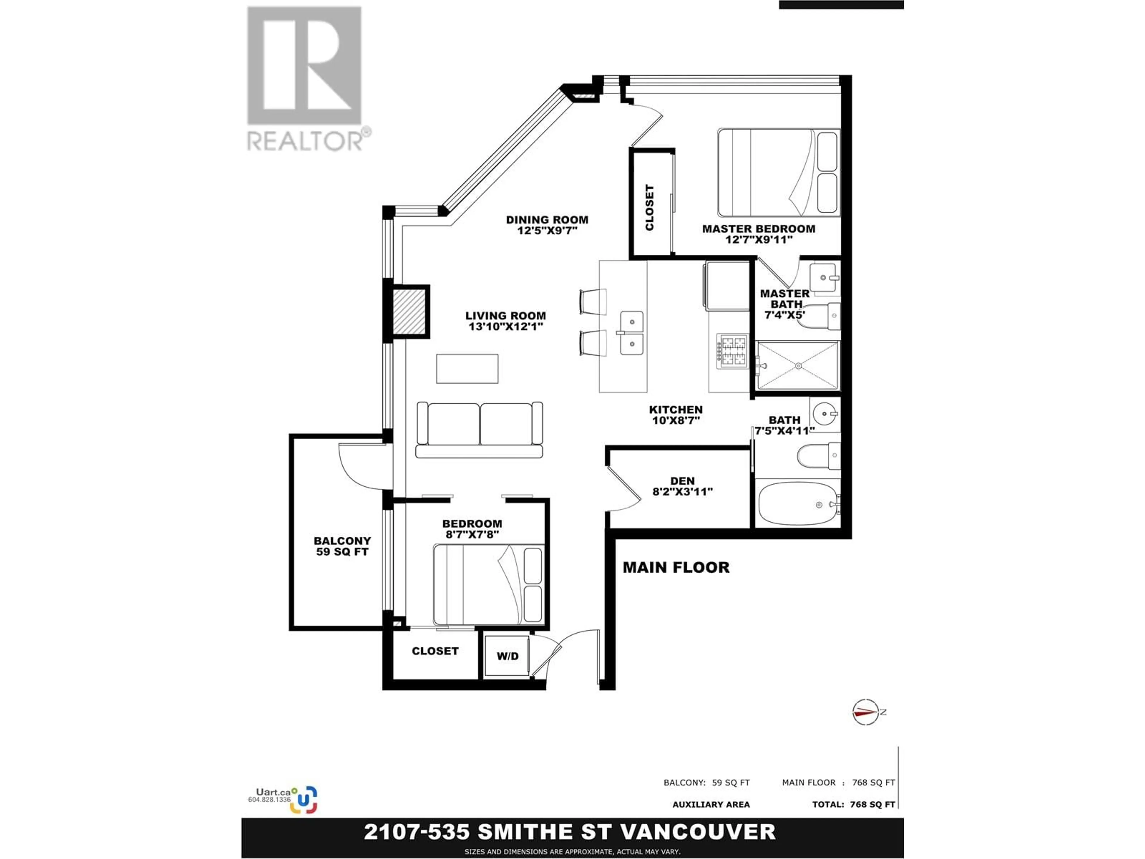 Floor plan for 2107 - 535 SMITHE STREET, Vancouver British Columbia V6B0H2