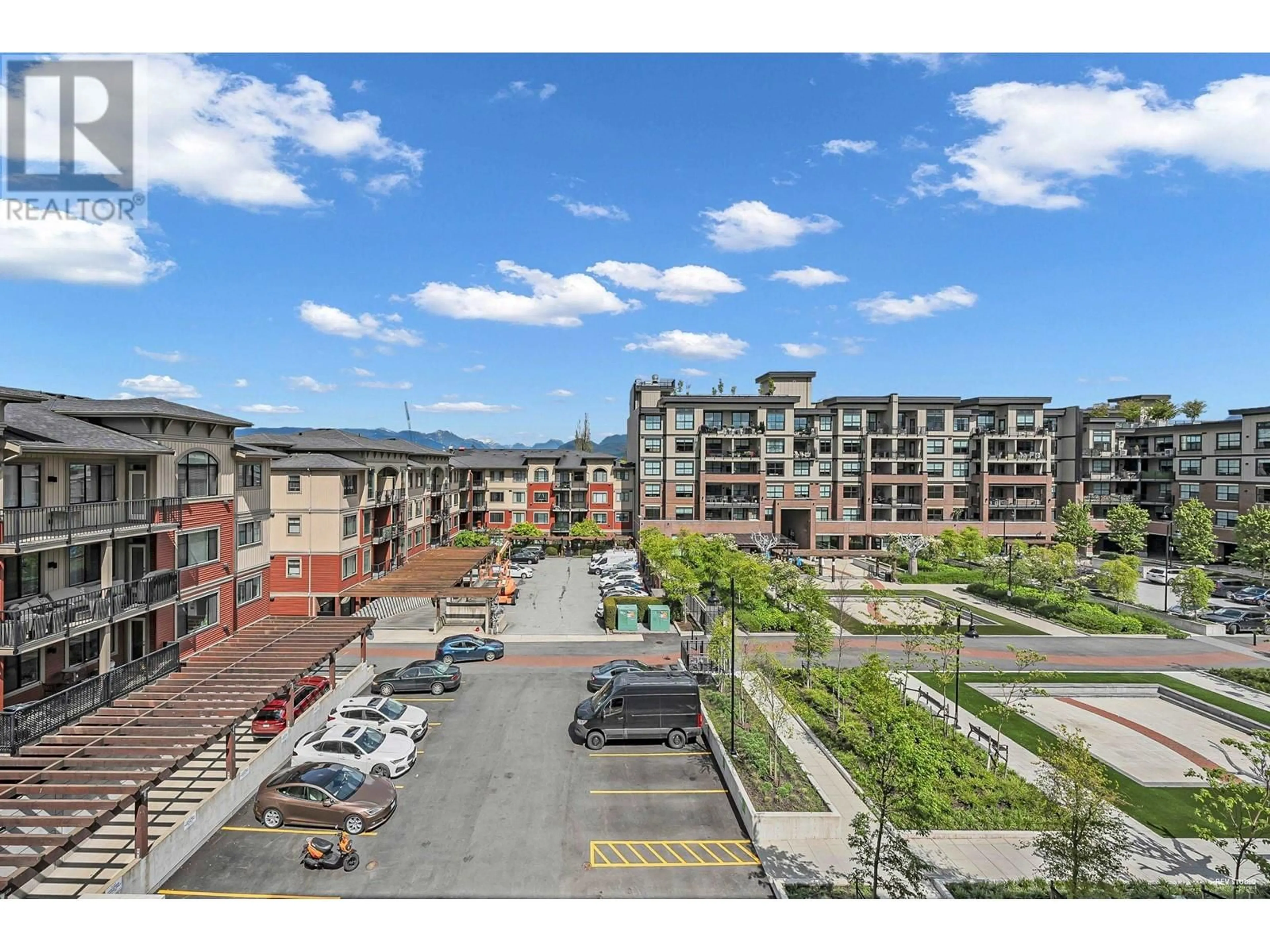 A pic from outside/outdoor area/front of a property/back of a property/a pic from drone, city buildings view from balcony for 414 - 22633 SELKIRK AVENUE, Maple Ridge British Columbia V2X1C7