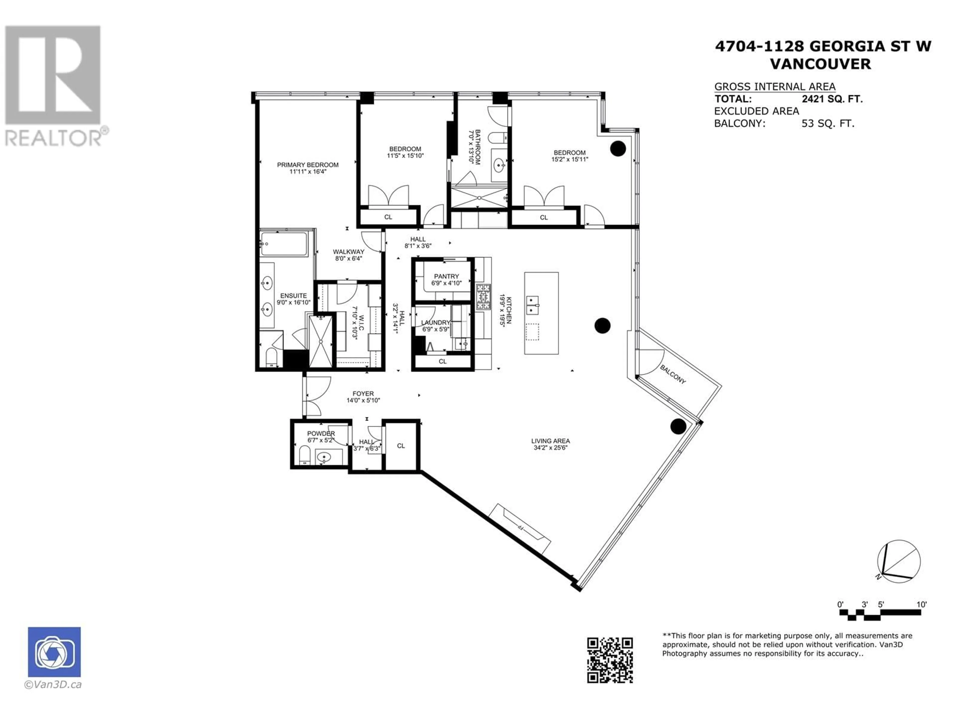 Floor plan for 4704 - 1128 GEORGIA STREET, Vancouver British Columbia V6E0A8