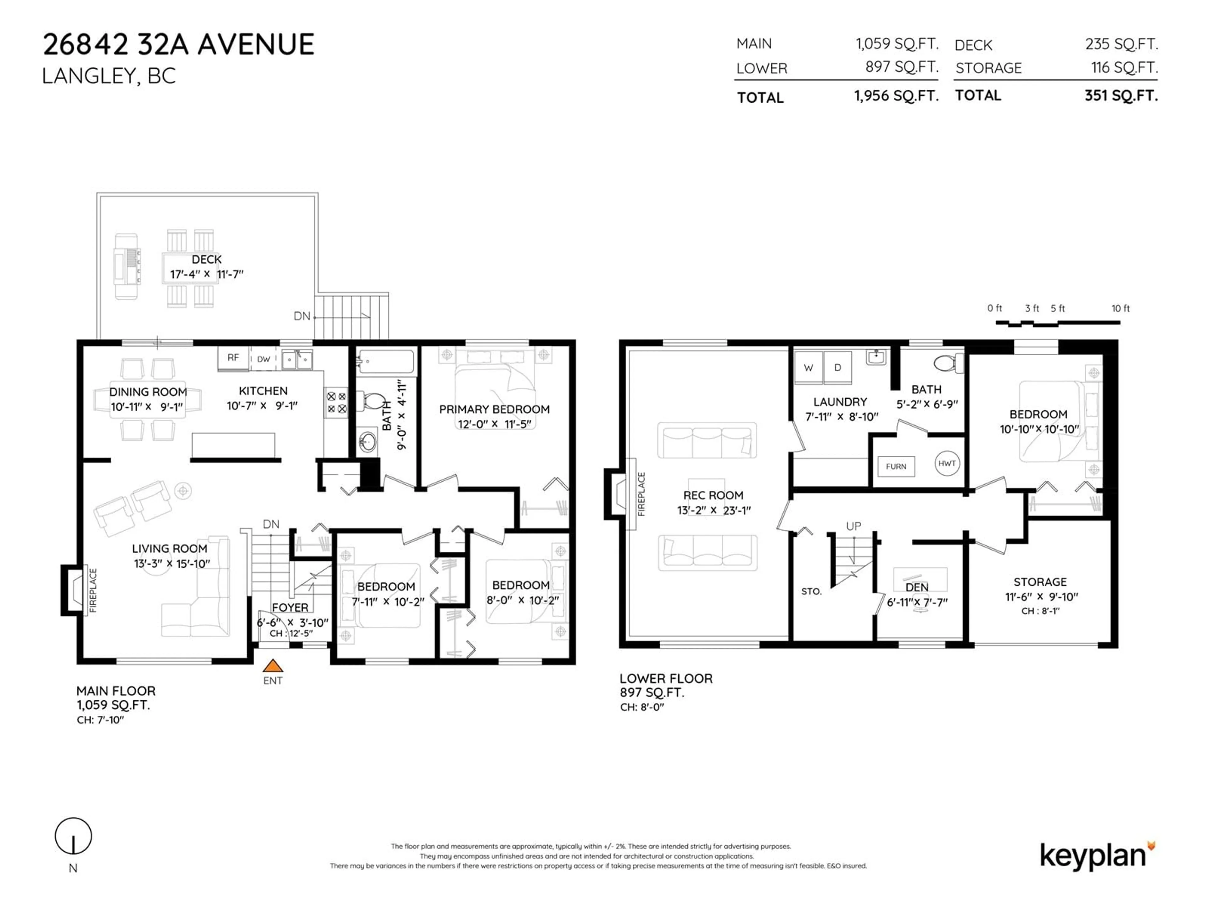Floor plan for 26842 32A, Langley British Columbia V4W3G4