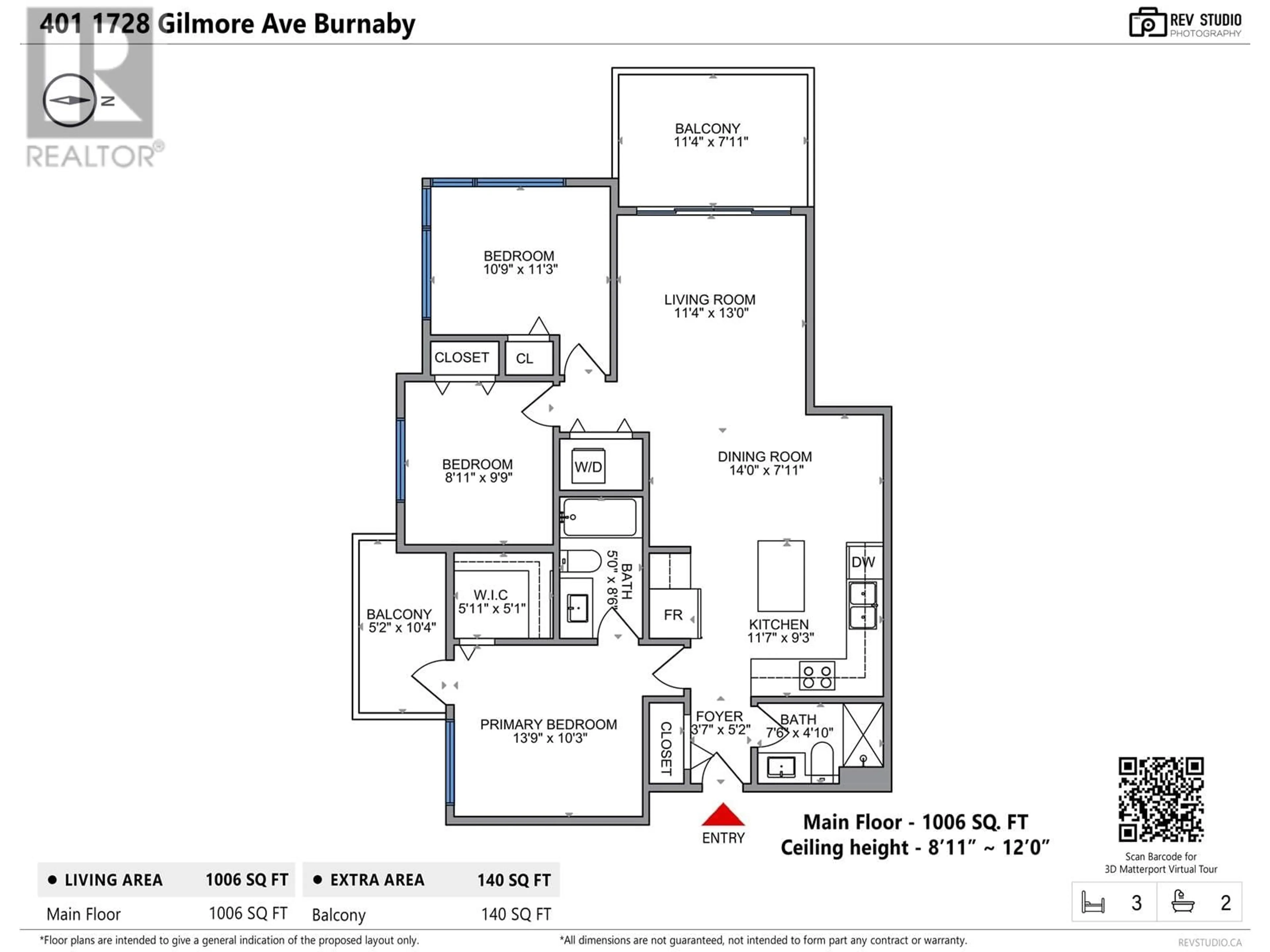 Floor plan for 401 - 1728 GILMORE AVENUE, Burnaby British Columbia V5C0L3
