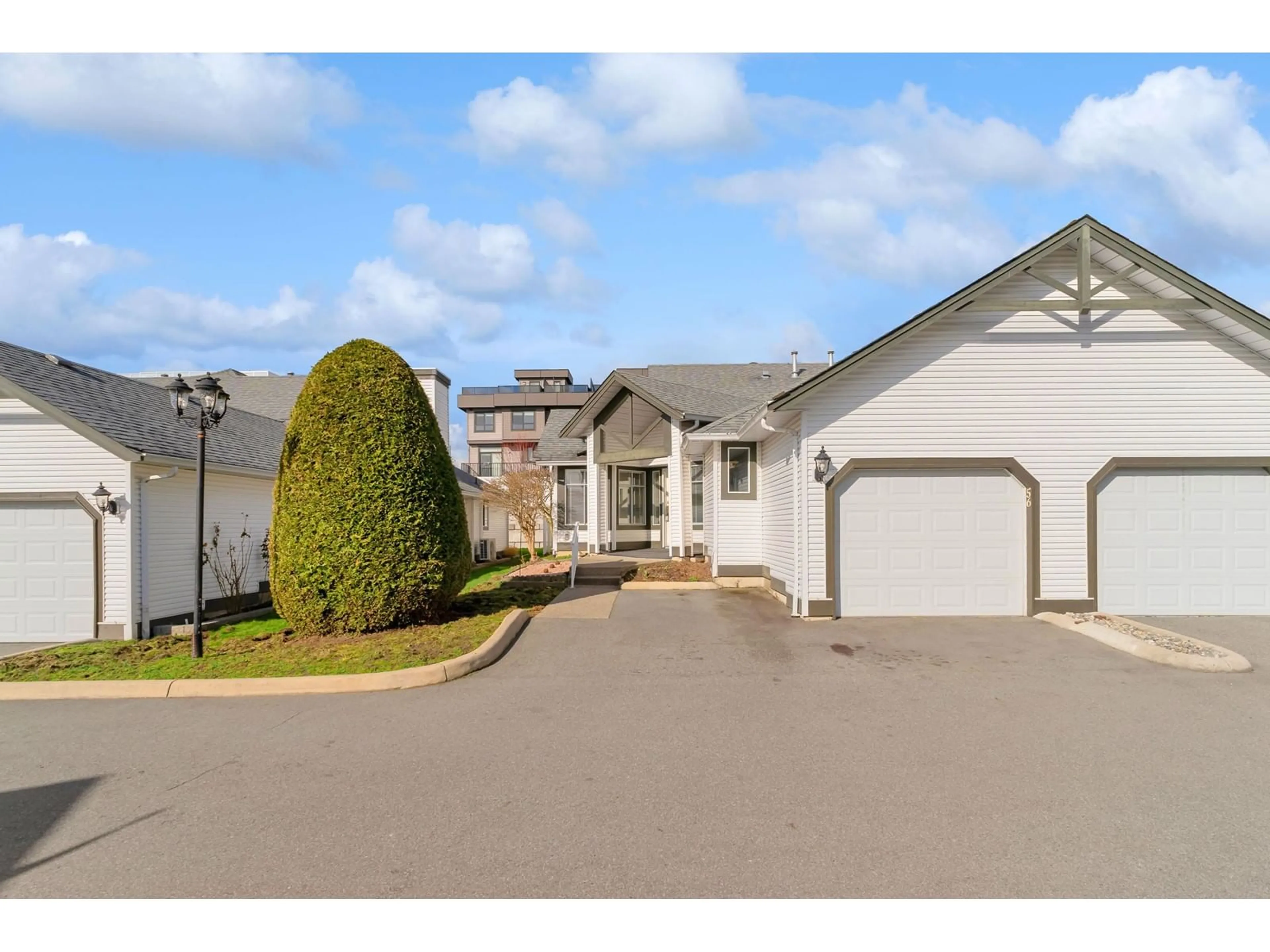 A pic from outside/outdoor area/front of a property/back of a property/a pic from drone, water/lake/river/ocean view for 56 - 19649 53, Langley British Columbia V3A8C5