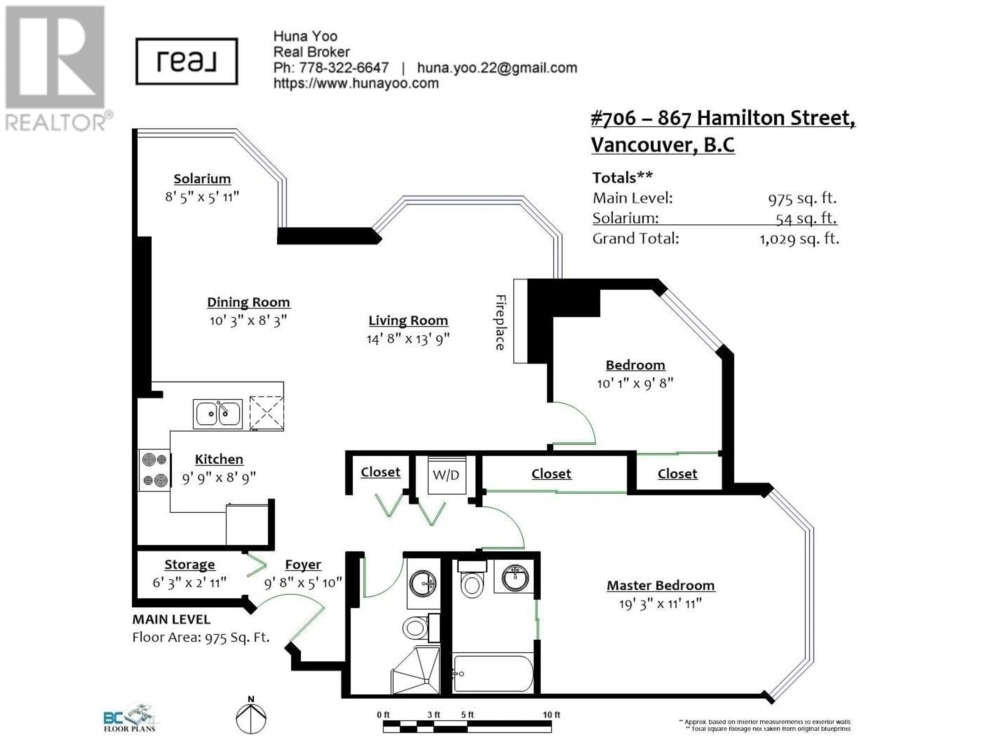 Floor plan for 706 - 867 HAMILTON STREET, Vancouver British Columbia V6B2R7