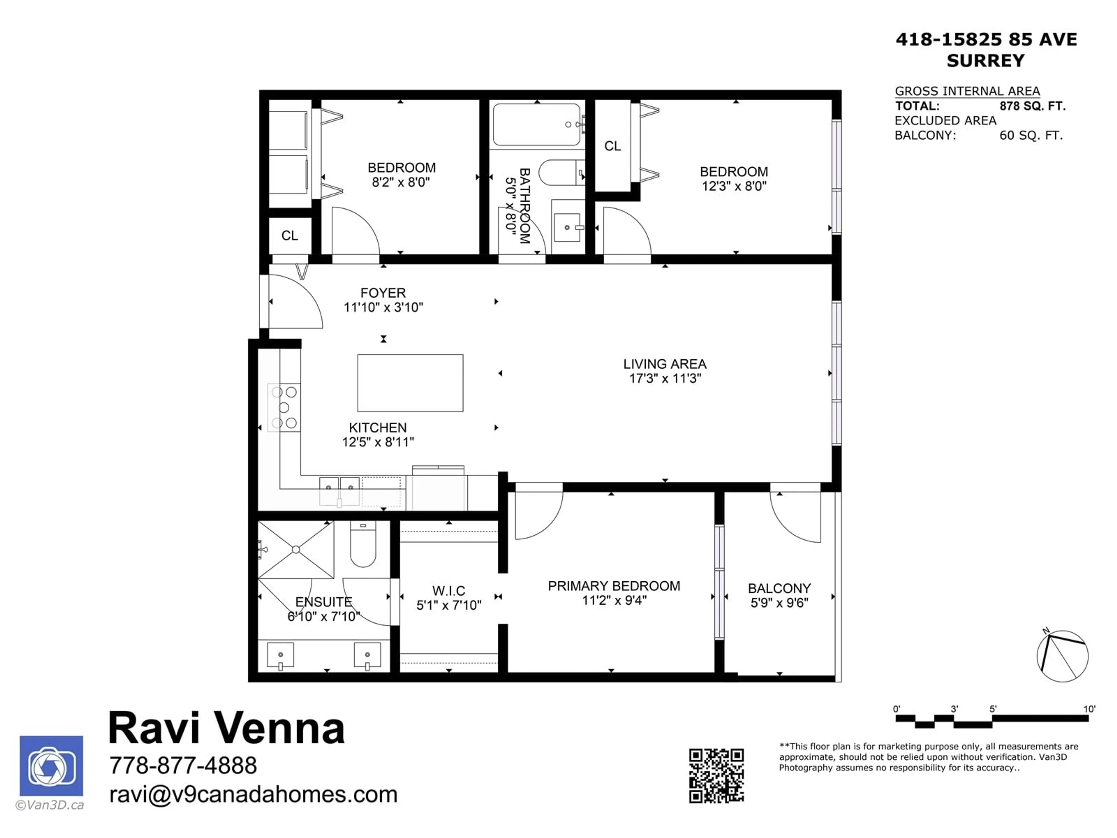 Floor plan for 418 - 15825 85, Surrey British Columbia V4N6W9