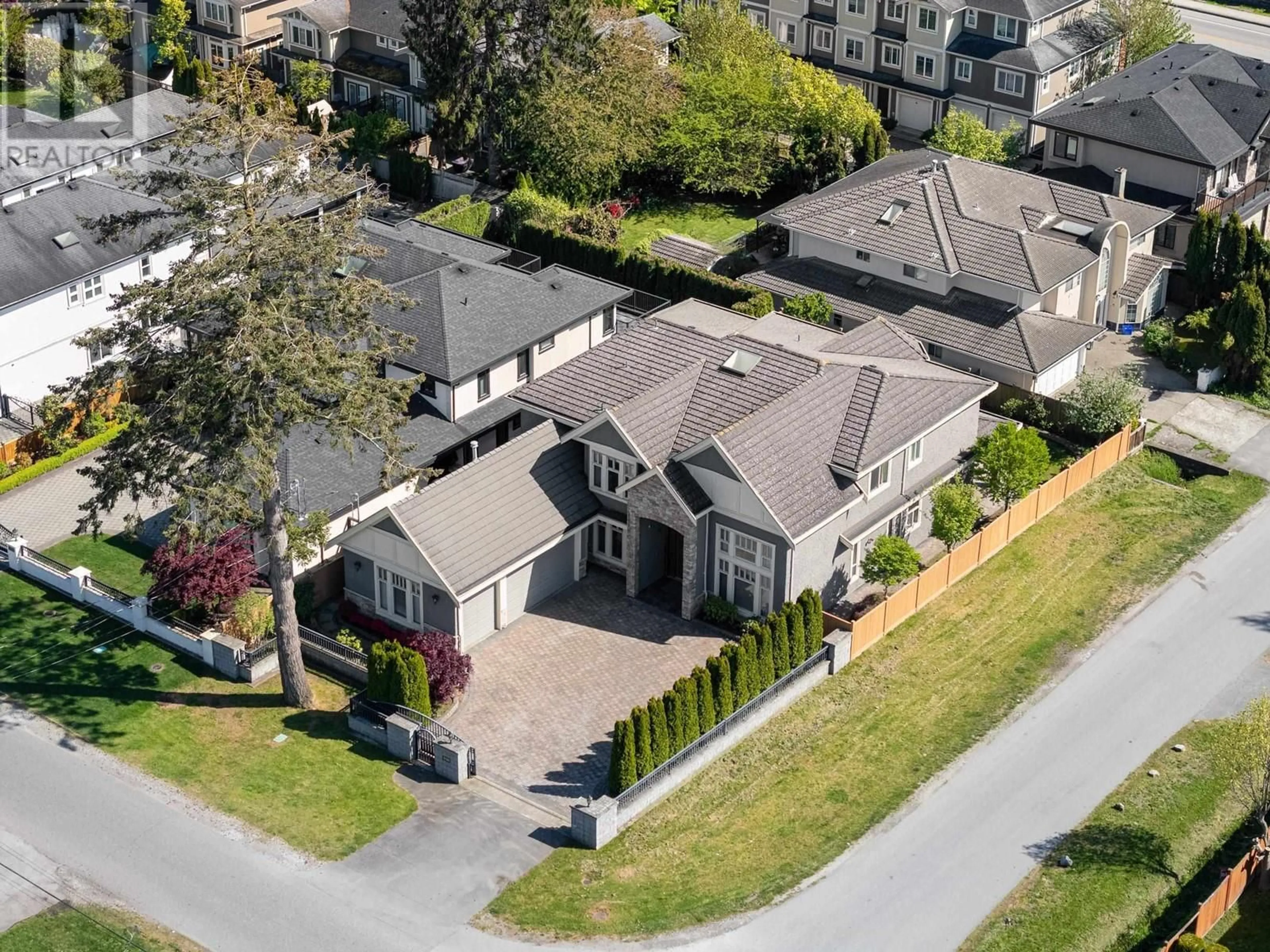 A pic from outside/outdoor area/front of a property/back of a property/a pic from drone, street for 8380 PIGOTT ROAD, Richmond British Columbia V7A2C4