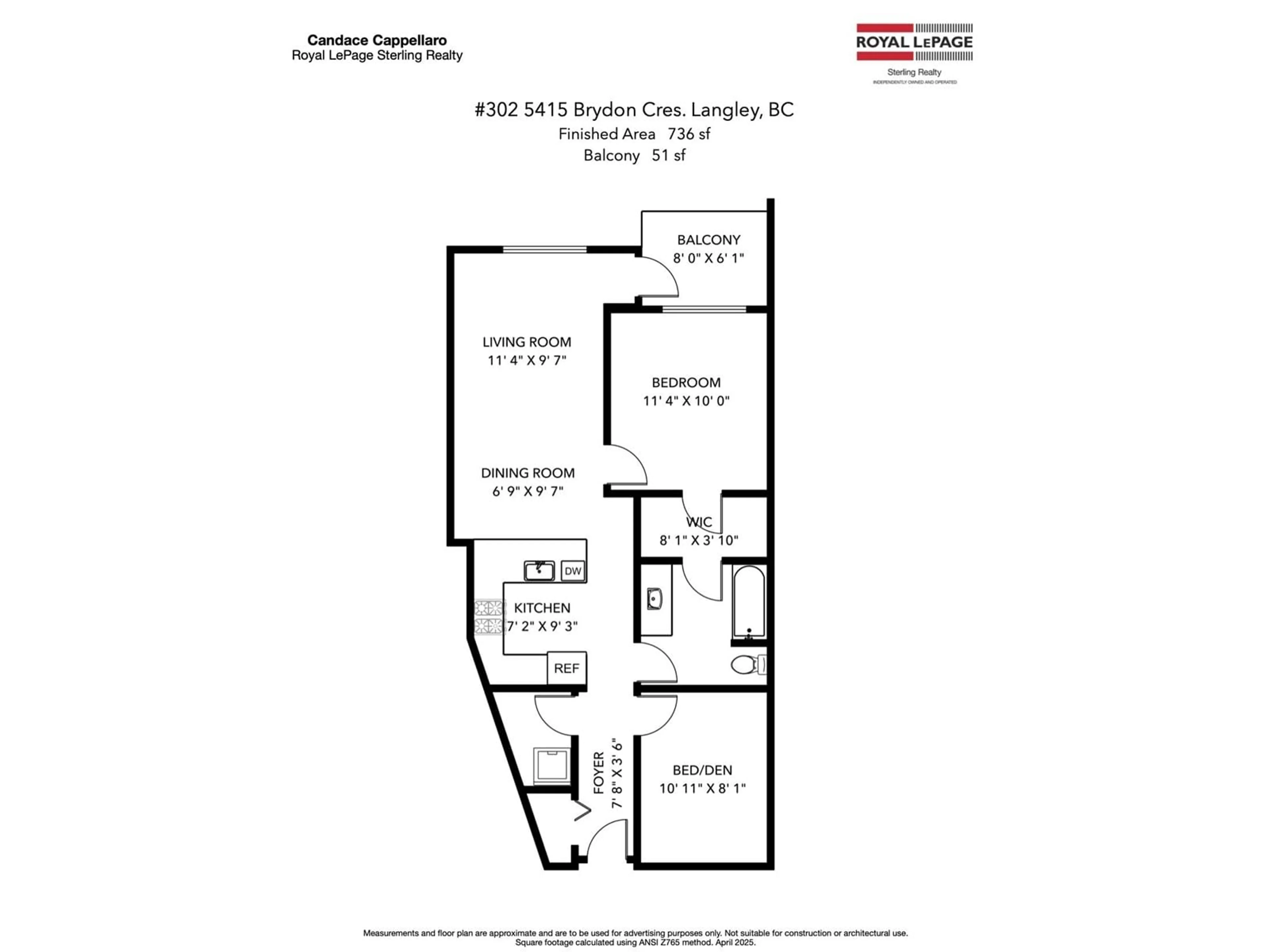 Floor plan for 302 - 5415 BRYDON, Langley British Columbia V3A0N4