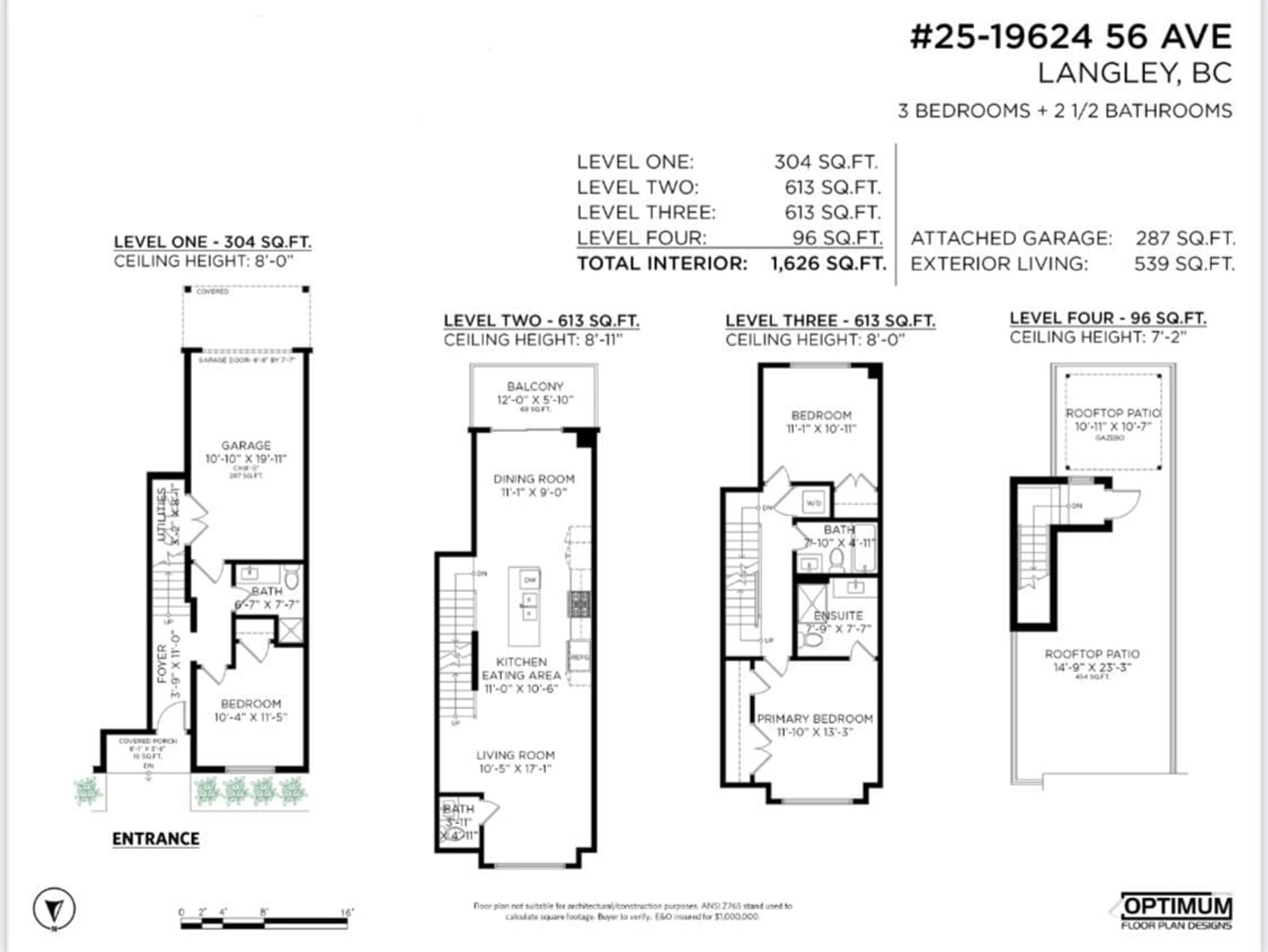 Floor plan for 25 - 19624 56, Langley British Columbia V3A0M5