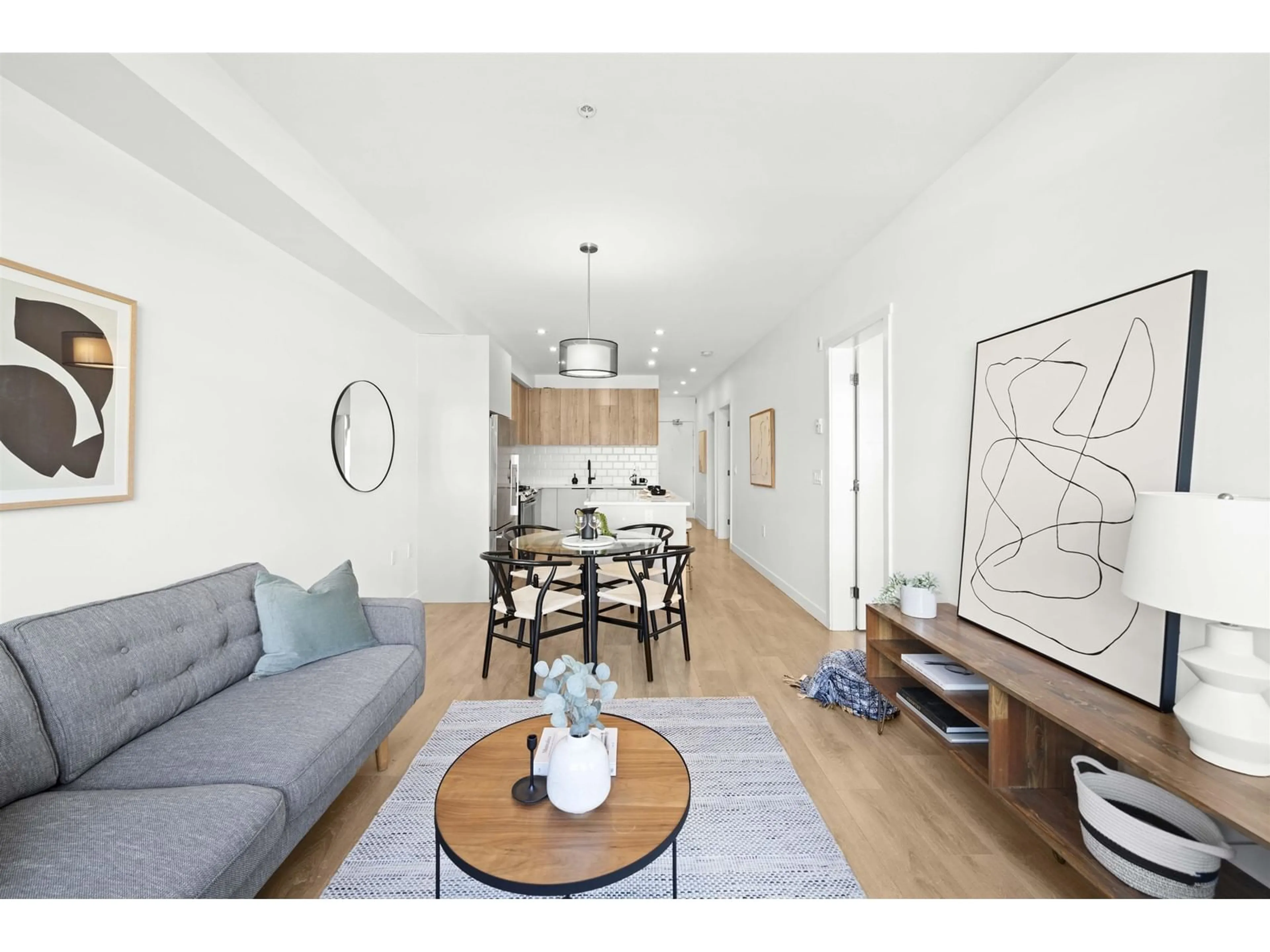 Living room with furniture, wood/laminate floor for 229 - 5415 BRYDON, Langley British Columbia V3A0N4