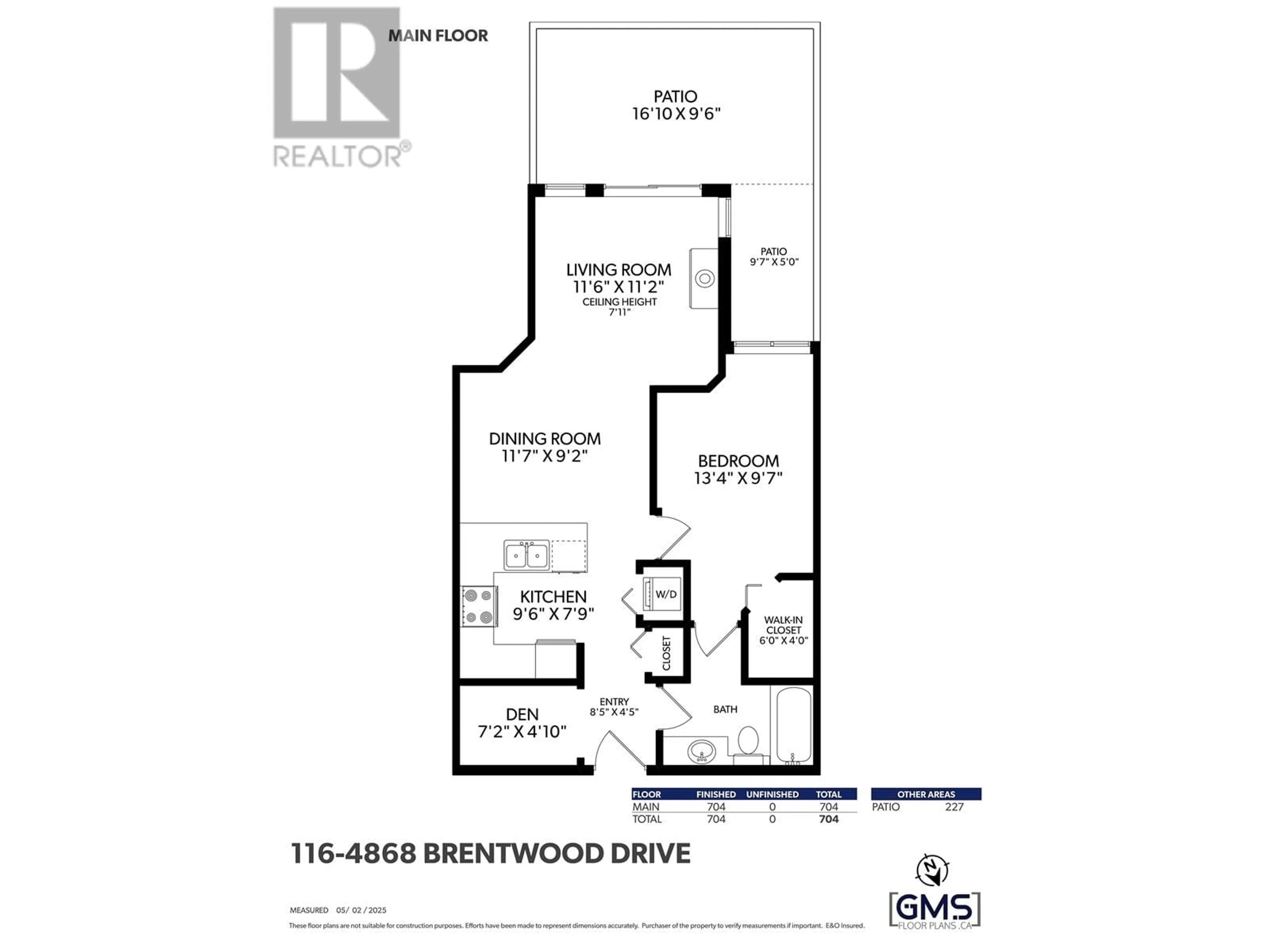 Floor plan for 116 - 4868 BRENTWOOD DRIVE, Burnaby British Columbia V5C0C2