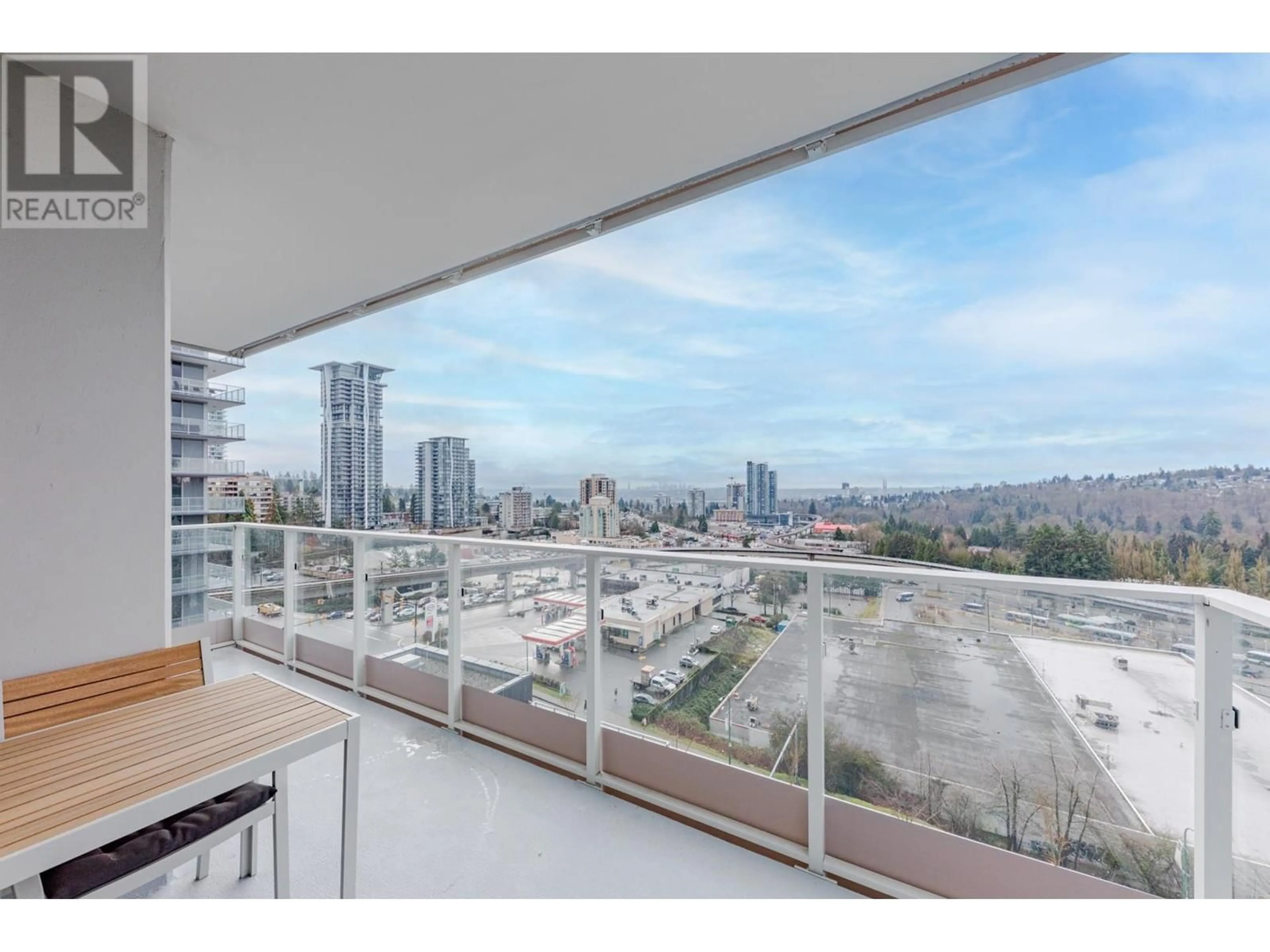 Balcony in the apartment, city buildings view from balcony for 605 - 3833 EVERGREEN PLACE, Burnaby British Columbia V3J0M2