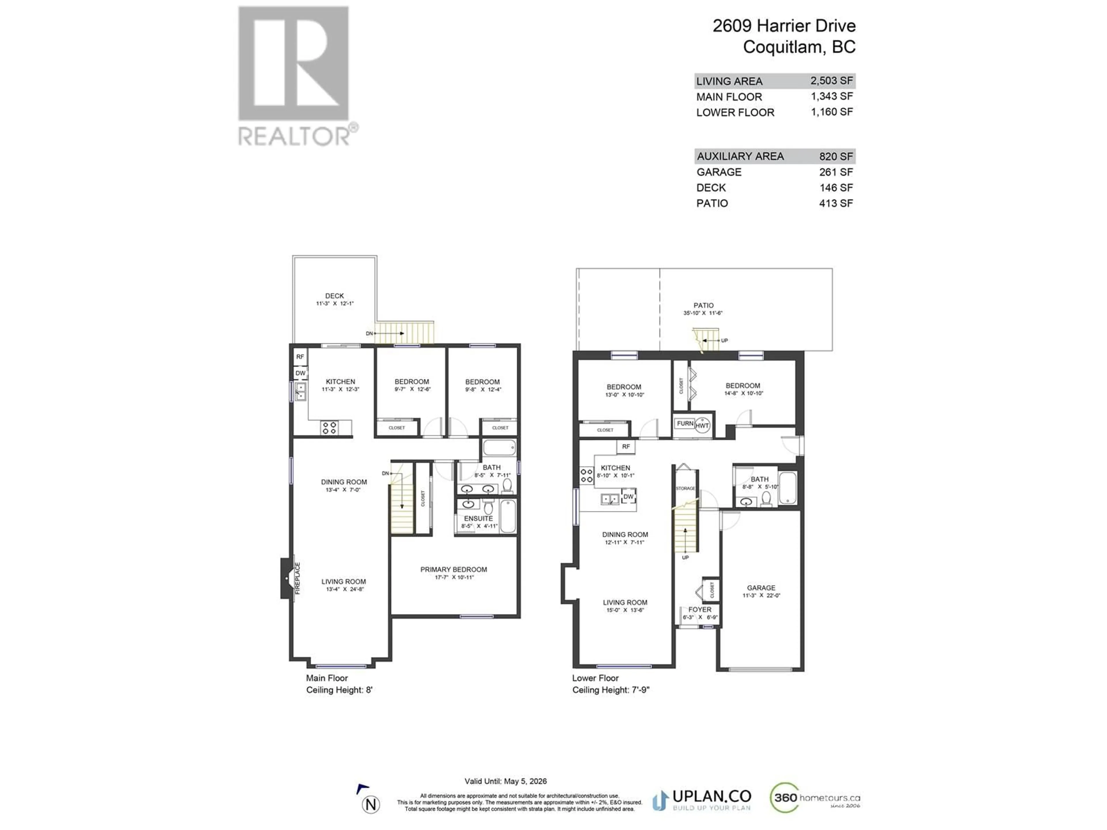 Floor plan for 2609 HARRIER DRIVE, Coquitlam British Columbia V3E2A7