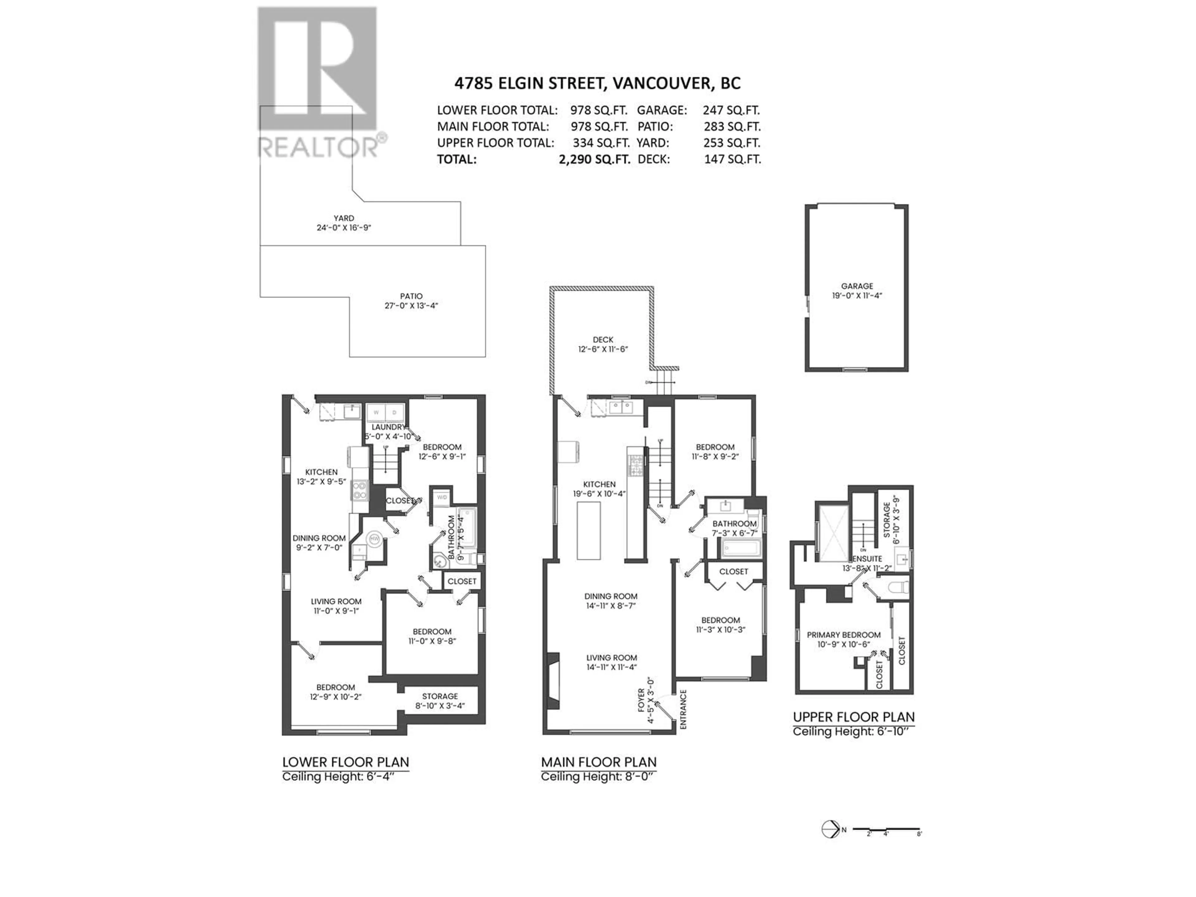 Floor plan for 4785 ELGIN STREET, Vancouver British Columbia V5V4S2