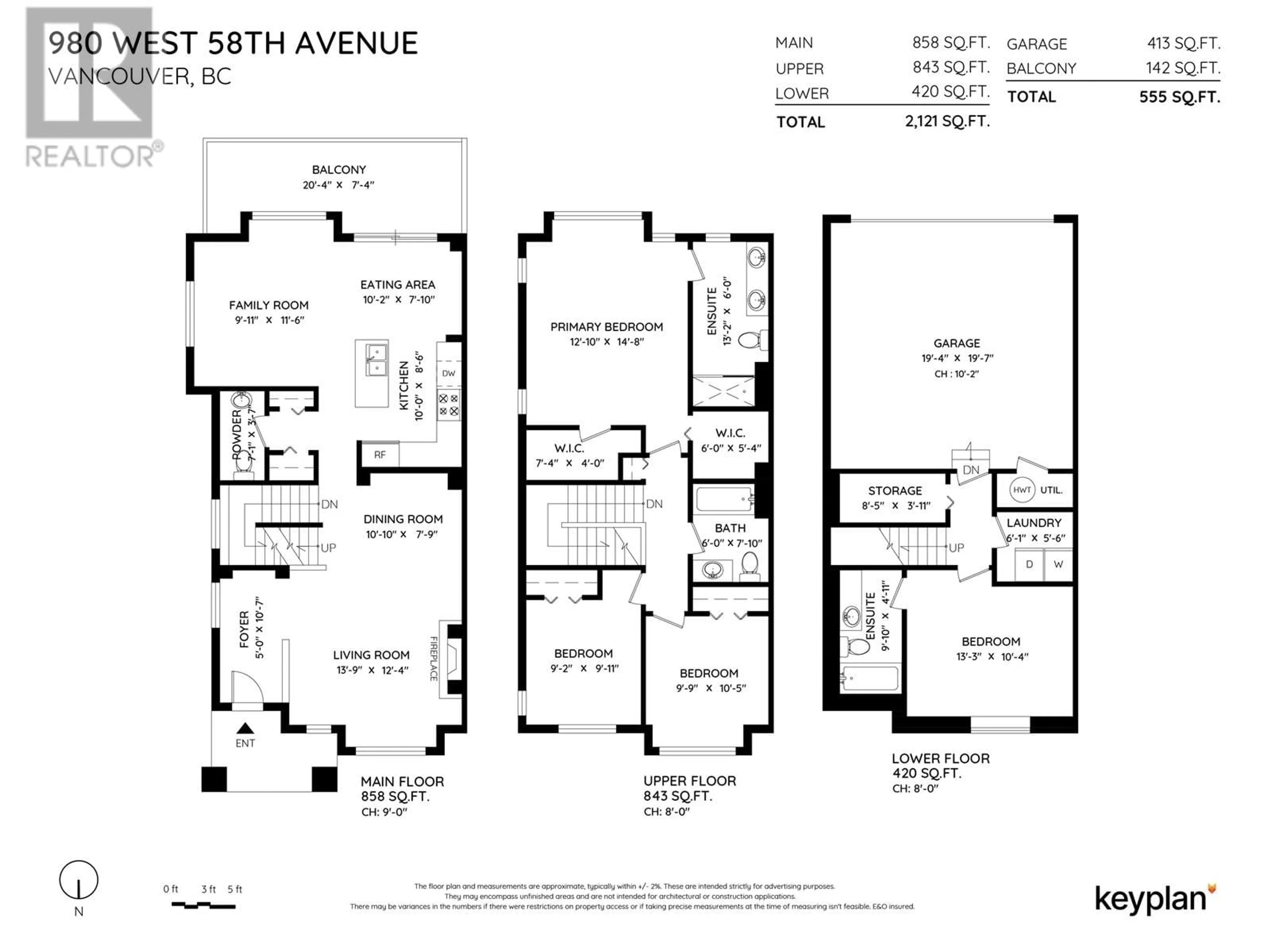 Floor plan for 980 58TH AVENUE, Vancouver British Columbia V6P6Y3