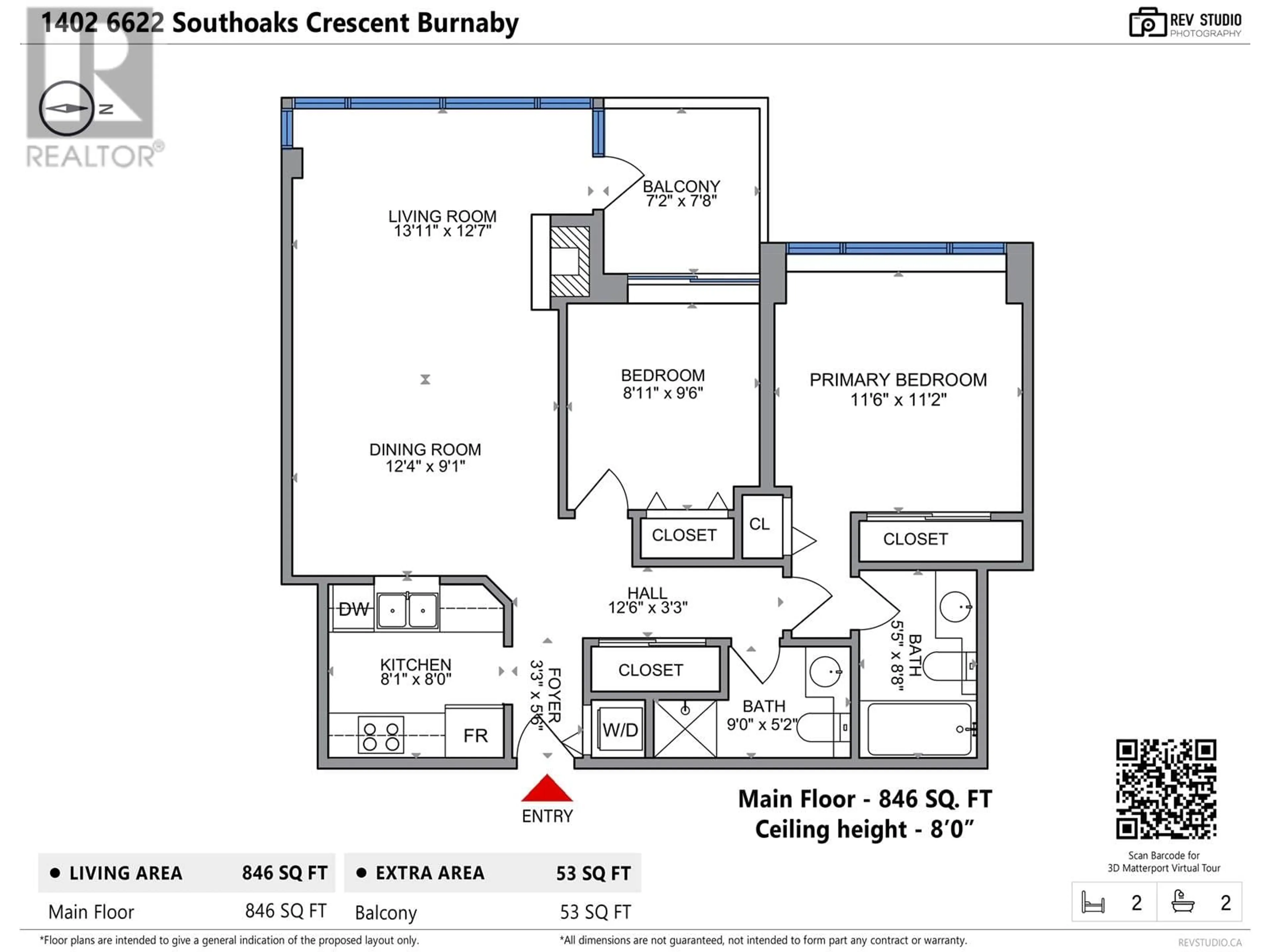 Floor plan for 1402 - 6622 SOUTHOAKS CRESCENT, Burnaby British Columbia V5E4K2