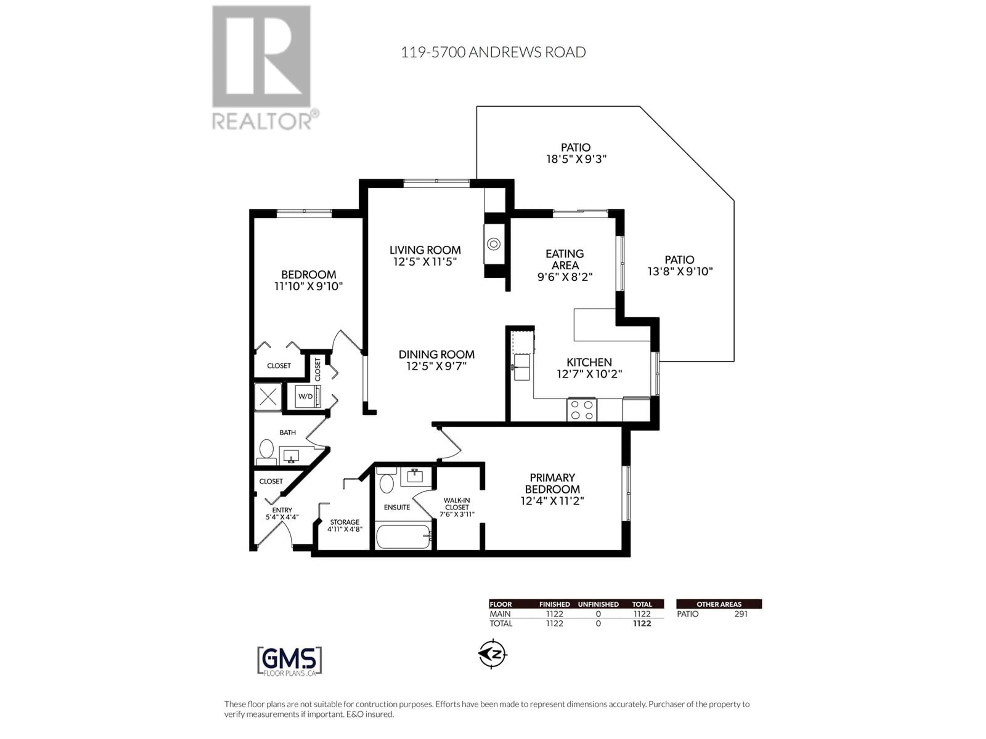 Floor plan for 119 - 5700 ANDREWS ROAD, Richmond British Columbia V7E6N7