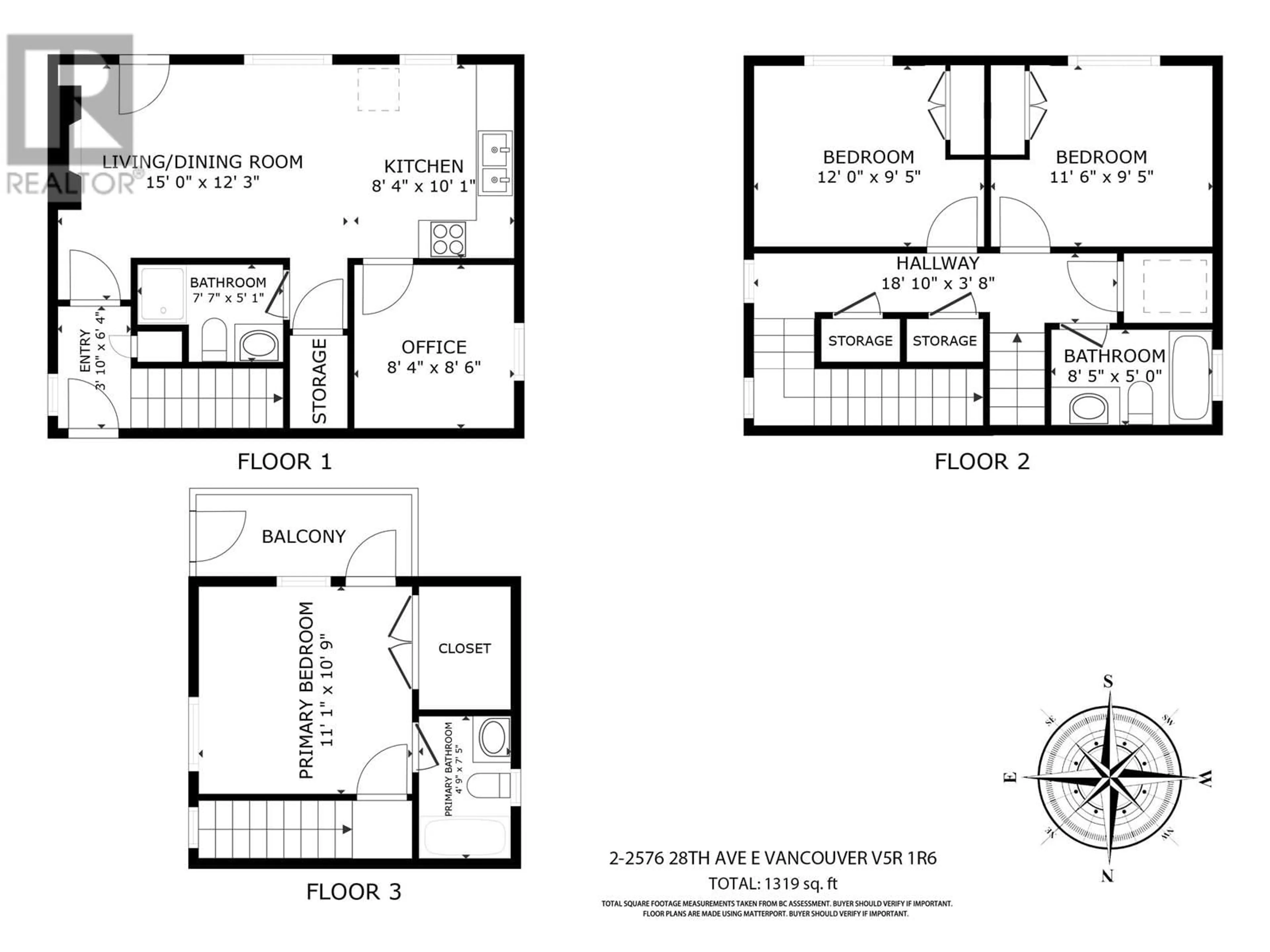 Floor plan for 2 - 2576 28TH AVENUE, Vancouver British Columbia V5R1R6