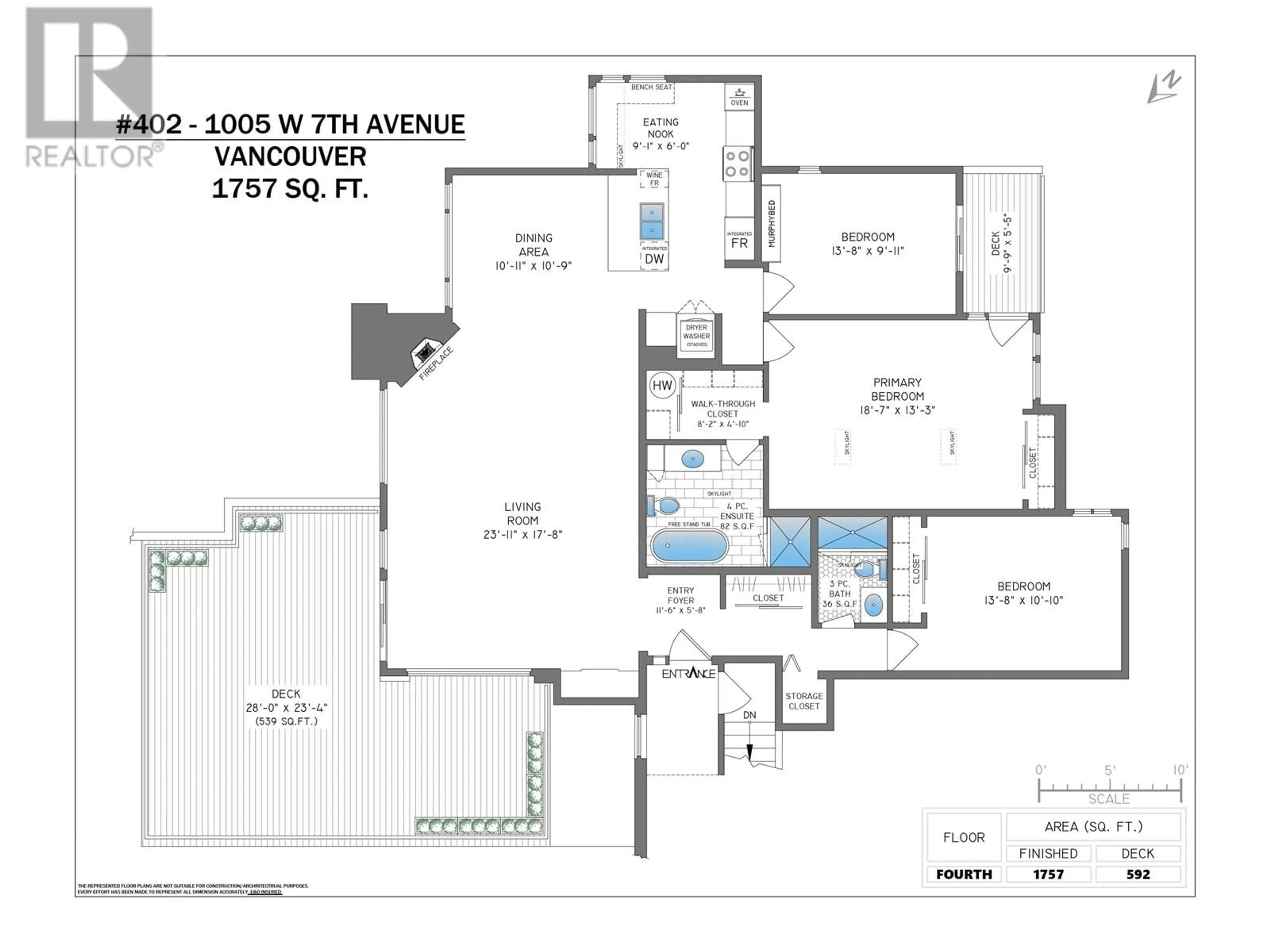 Floor plan for 402 - 1005 7TH AVENUE, Vancouver British Columbia V6H1B2