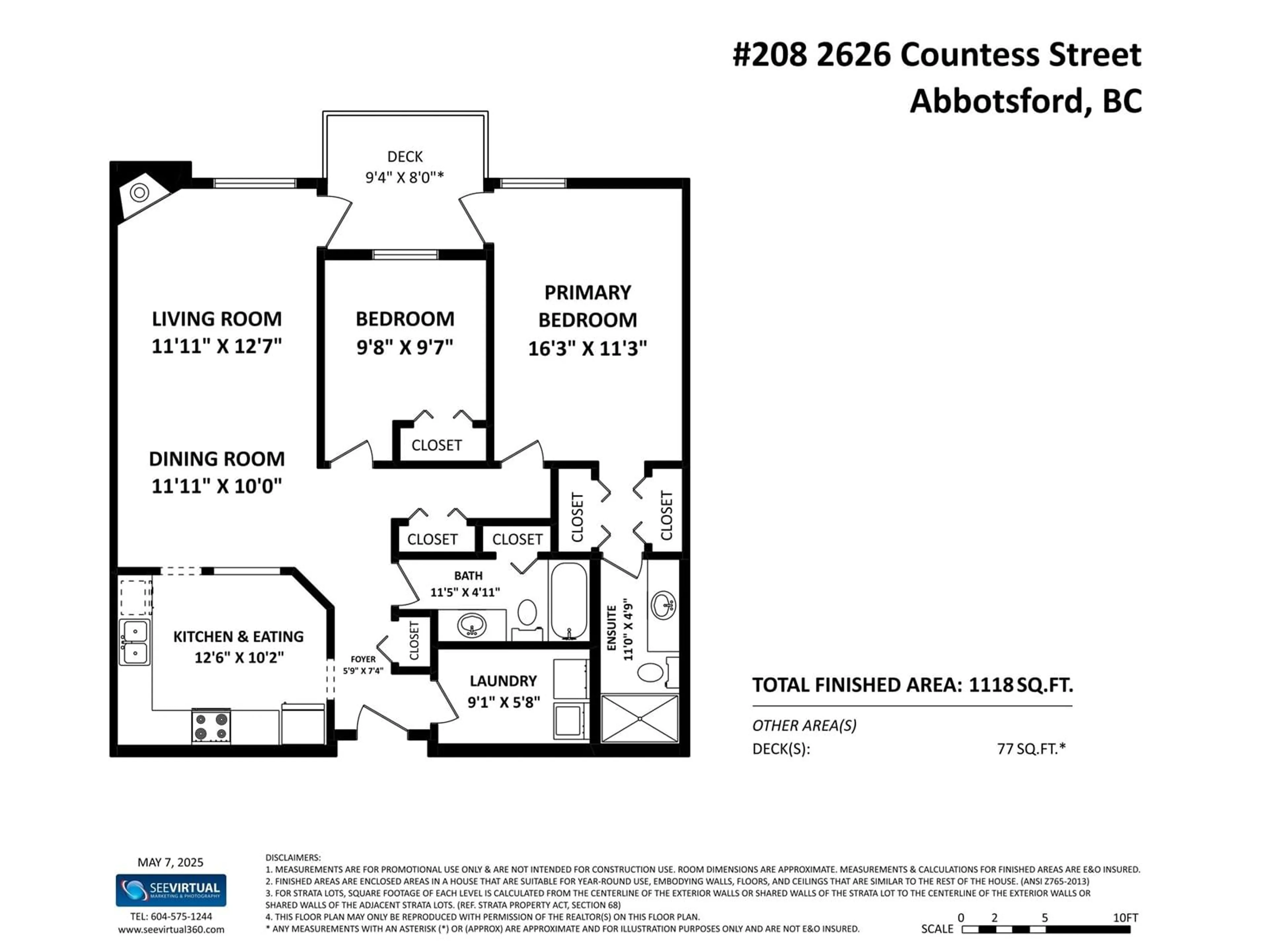 Floor plan for 208 - 2626 COUNTESS, Abbotsford British Columbia V2T5P3