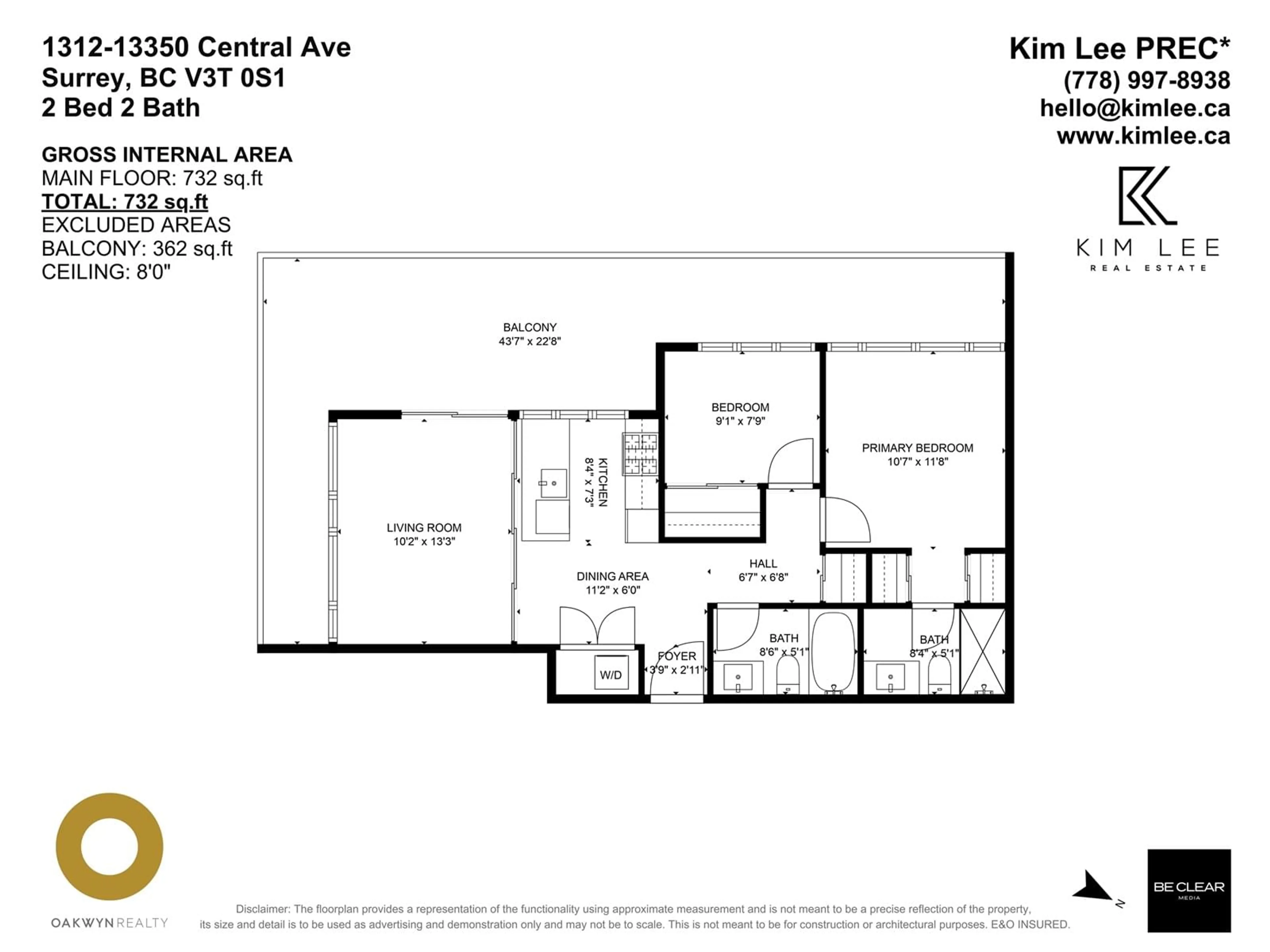 Floor plan for 1312 - 13350 CENTRAL, Surrey British Columbia V3T0S1