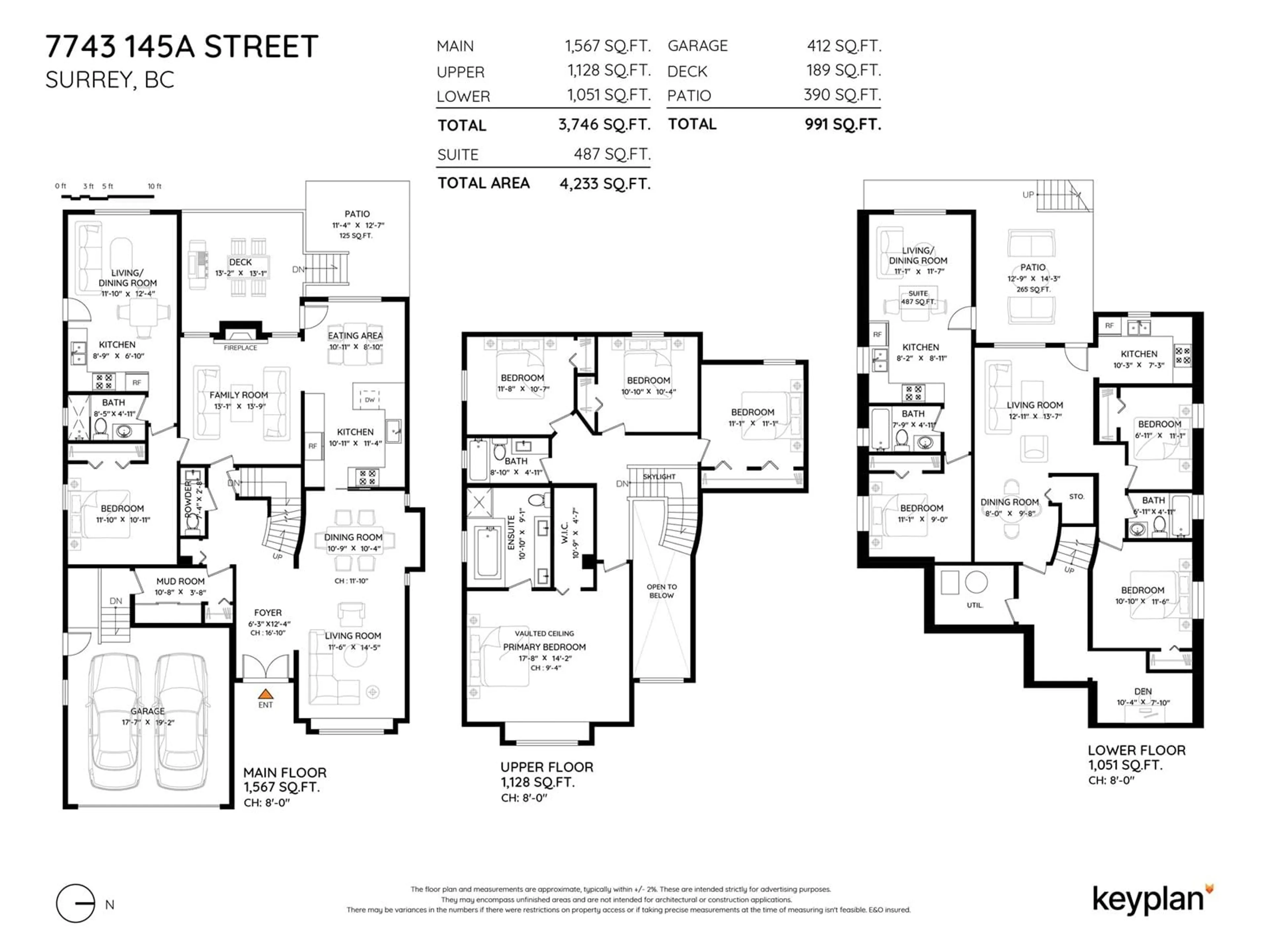 Floor plan for 7743 145A, Surrey British Columbia V3S9C3