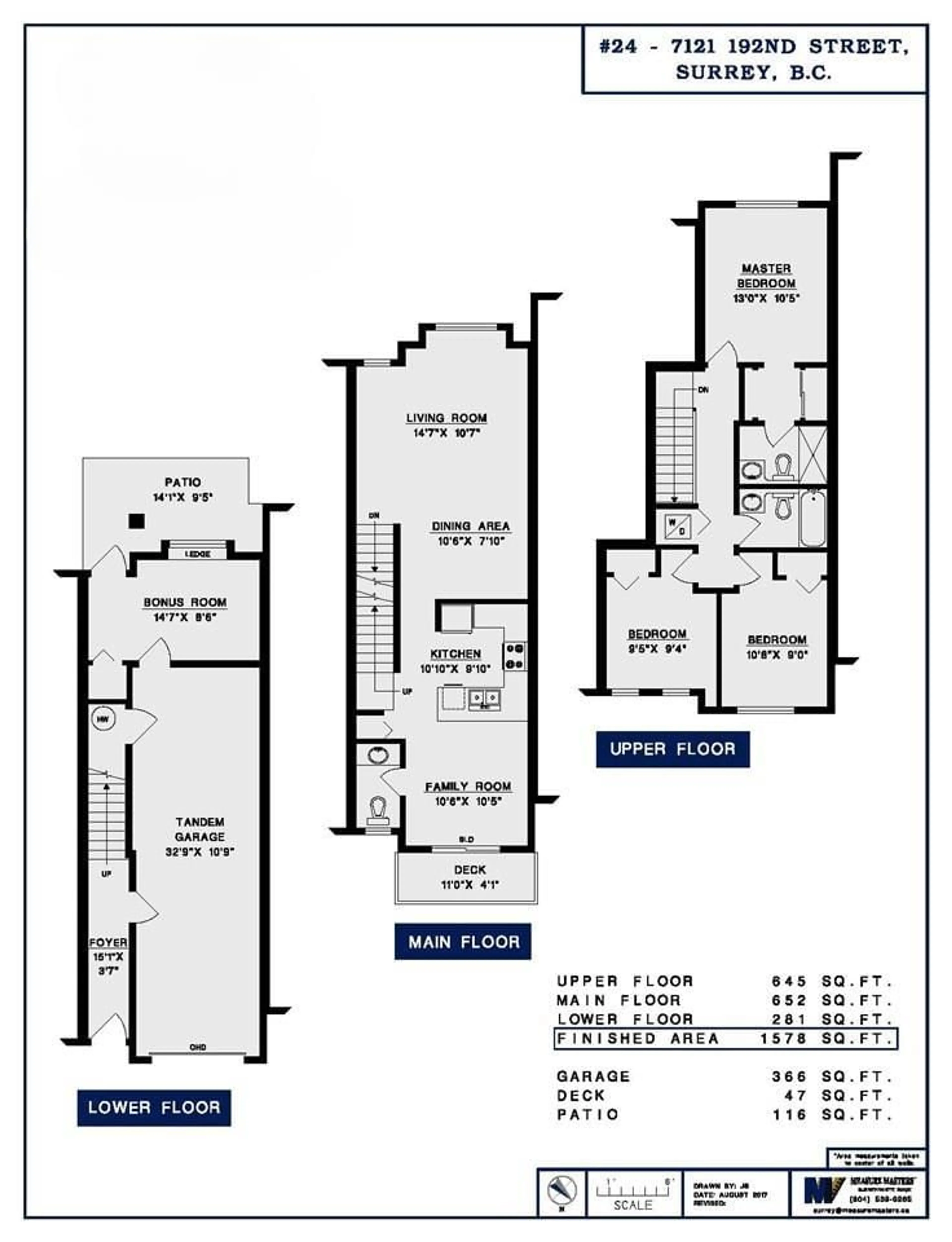 Floor plan for 24 - 7121 192, Surrey British Columbia V4N6K6