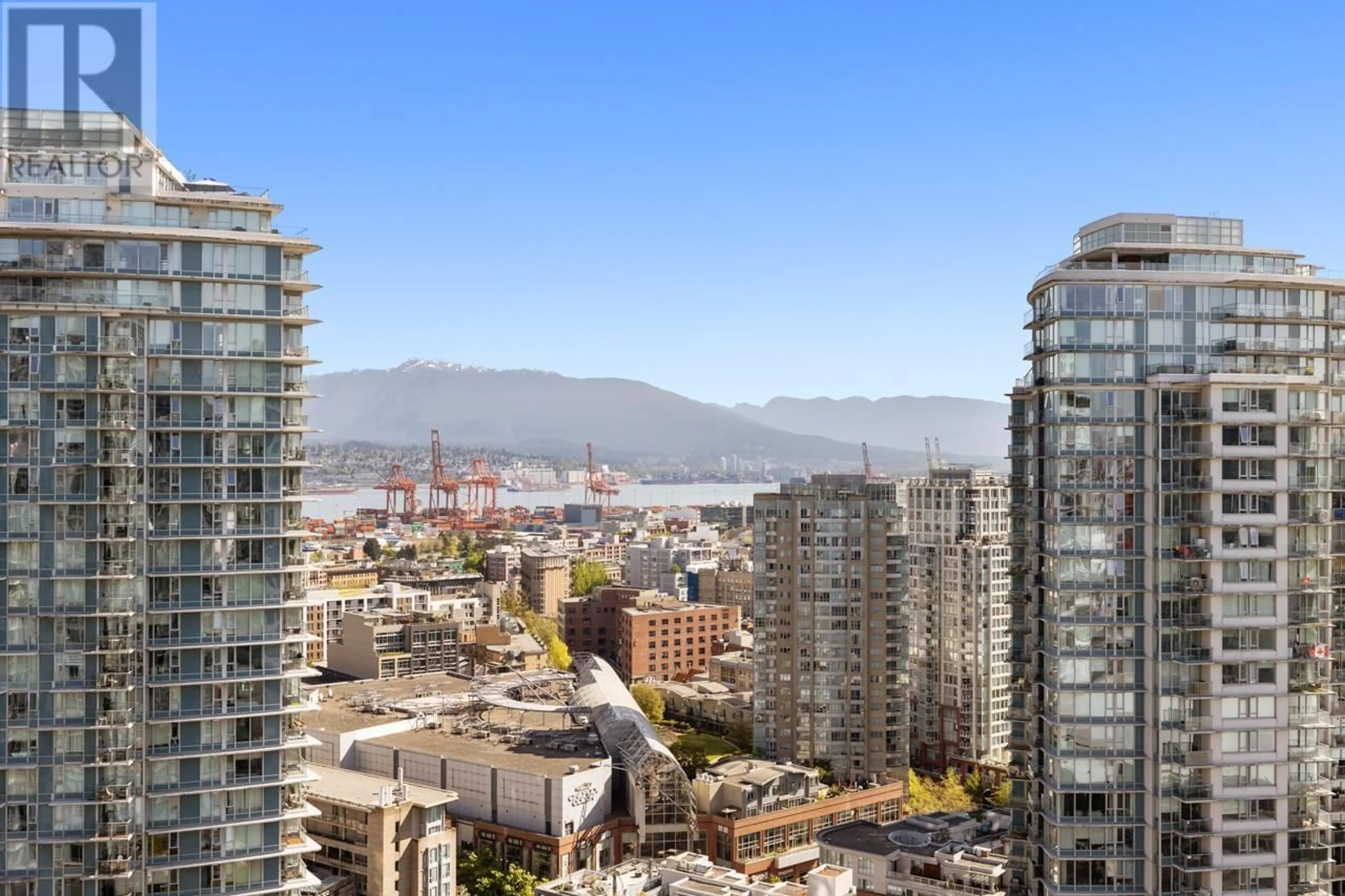 Patio, city buildings view from balcony for 2701 - 131 REGIMENT SQUARE, Vancouver British Columbia V6B1X6